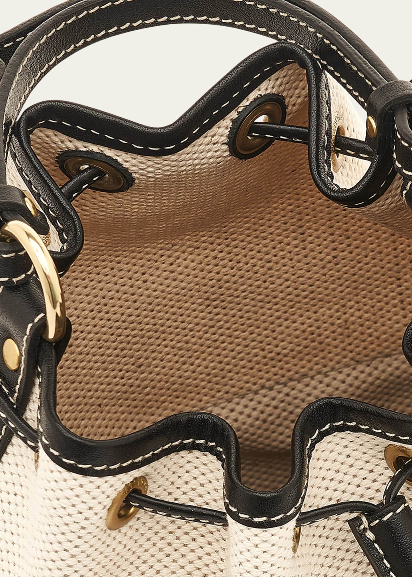 Il Bisonte Marini Drawstring Canvas Bucket Bag Image 3 of 4
