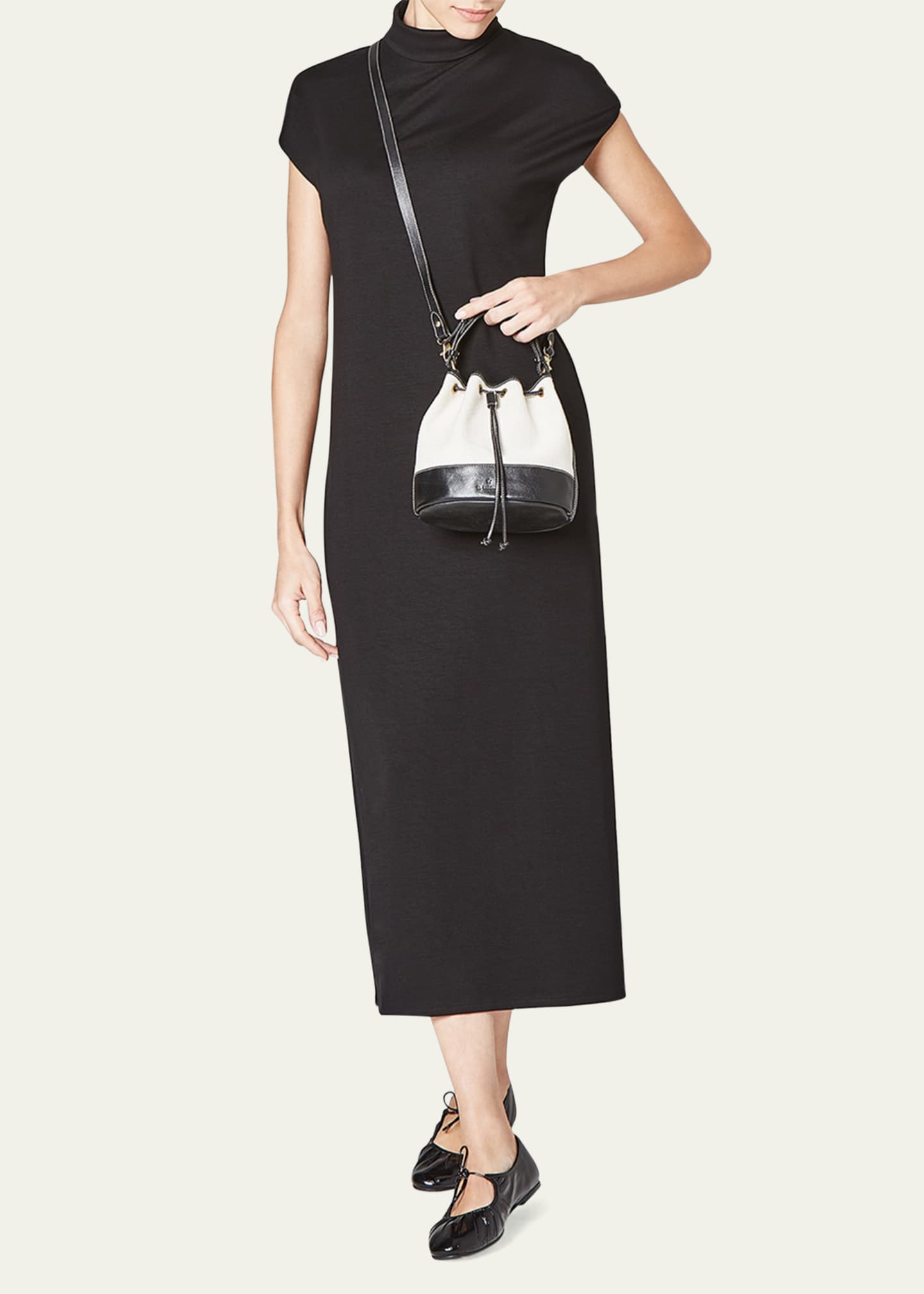 Il Bisonte Marini Drawstring Canvas Bucket Bag Image 4 of 4