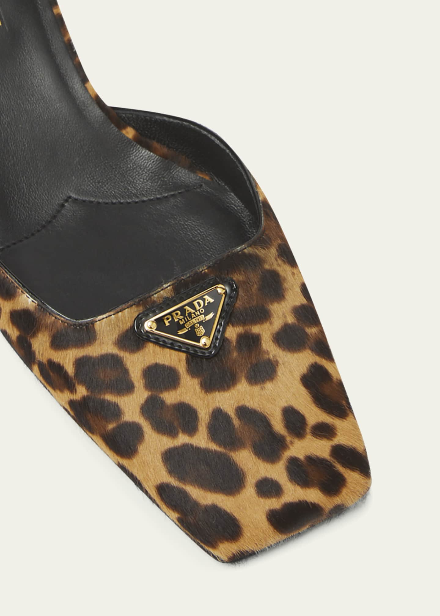 Prada Leopard Ankle Strap Pumps
