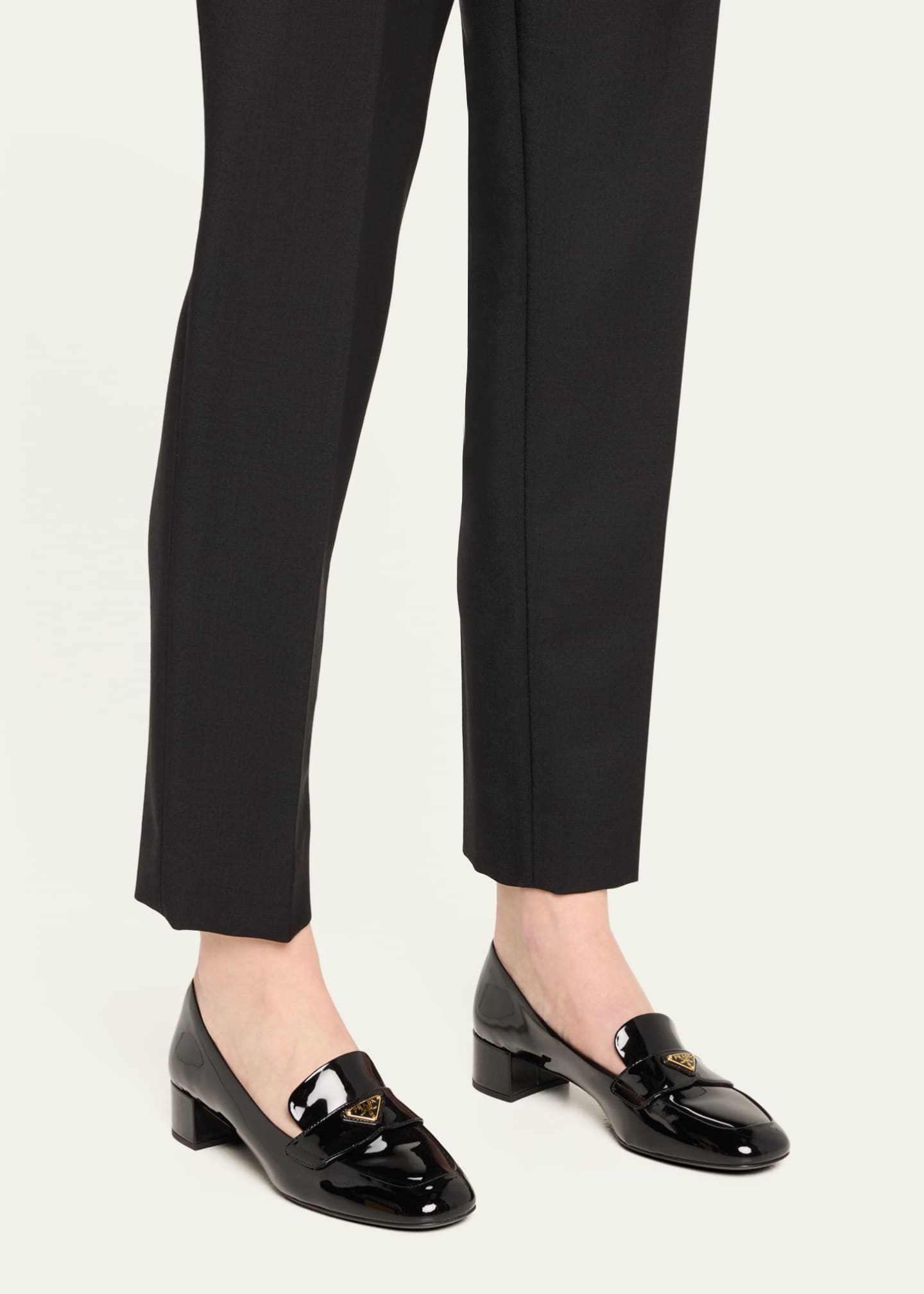 Prada Vernice Patent Loafer Pumps