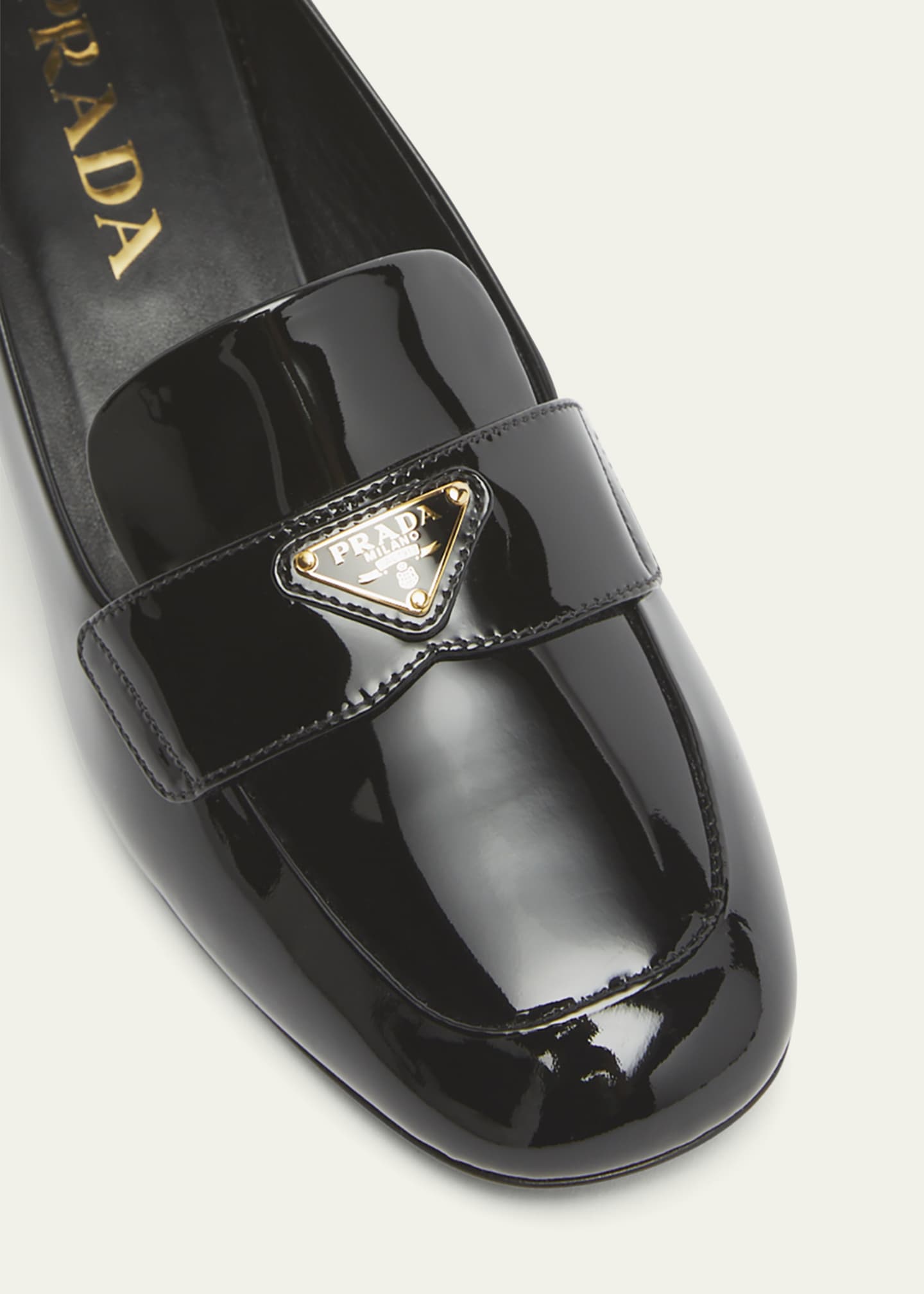 Prada Vernice Patent Loafer Pumps