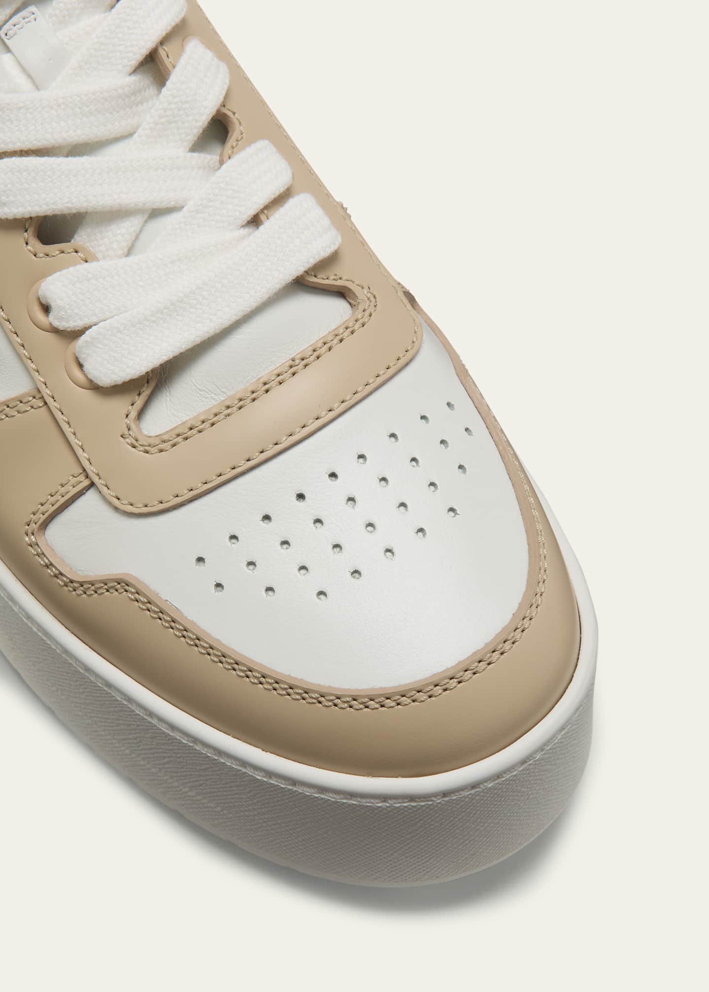 Prada Downtown Bicolor Leather Low-Top Sneakers Image 5 of 5