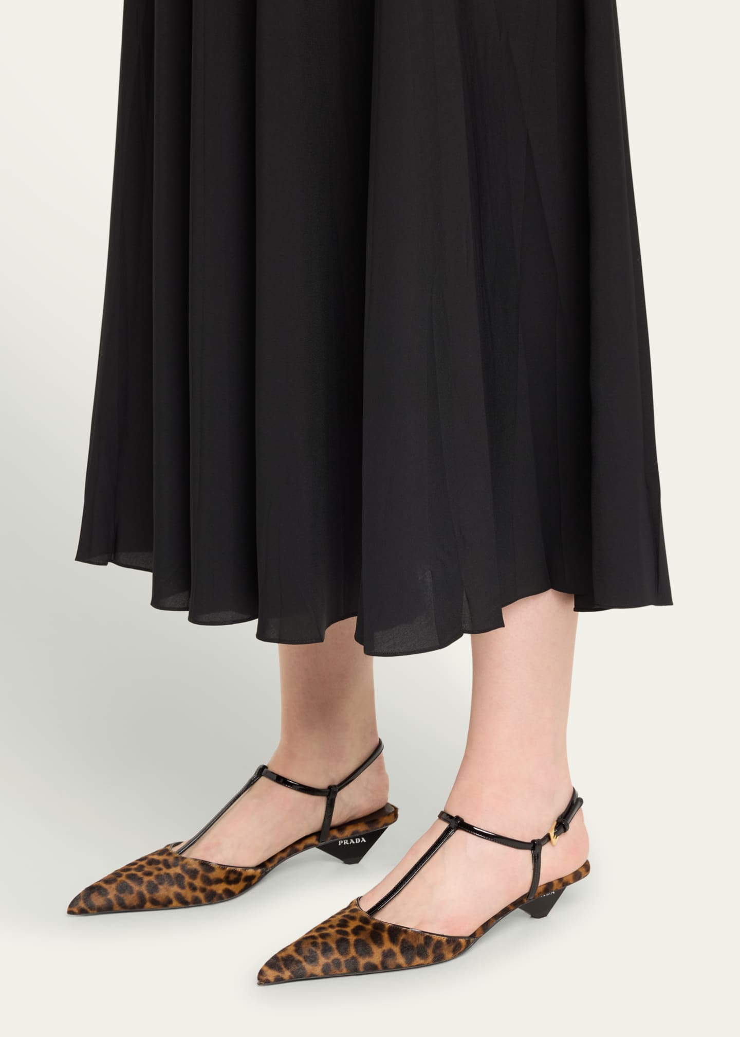 Leopard T-Strap Ballerina Pumps