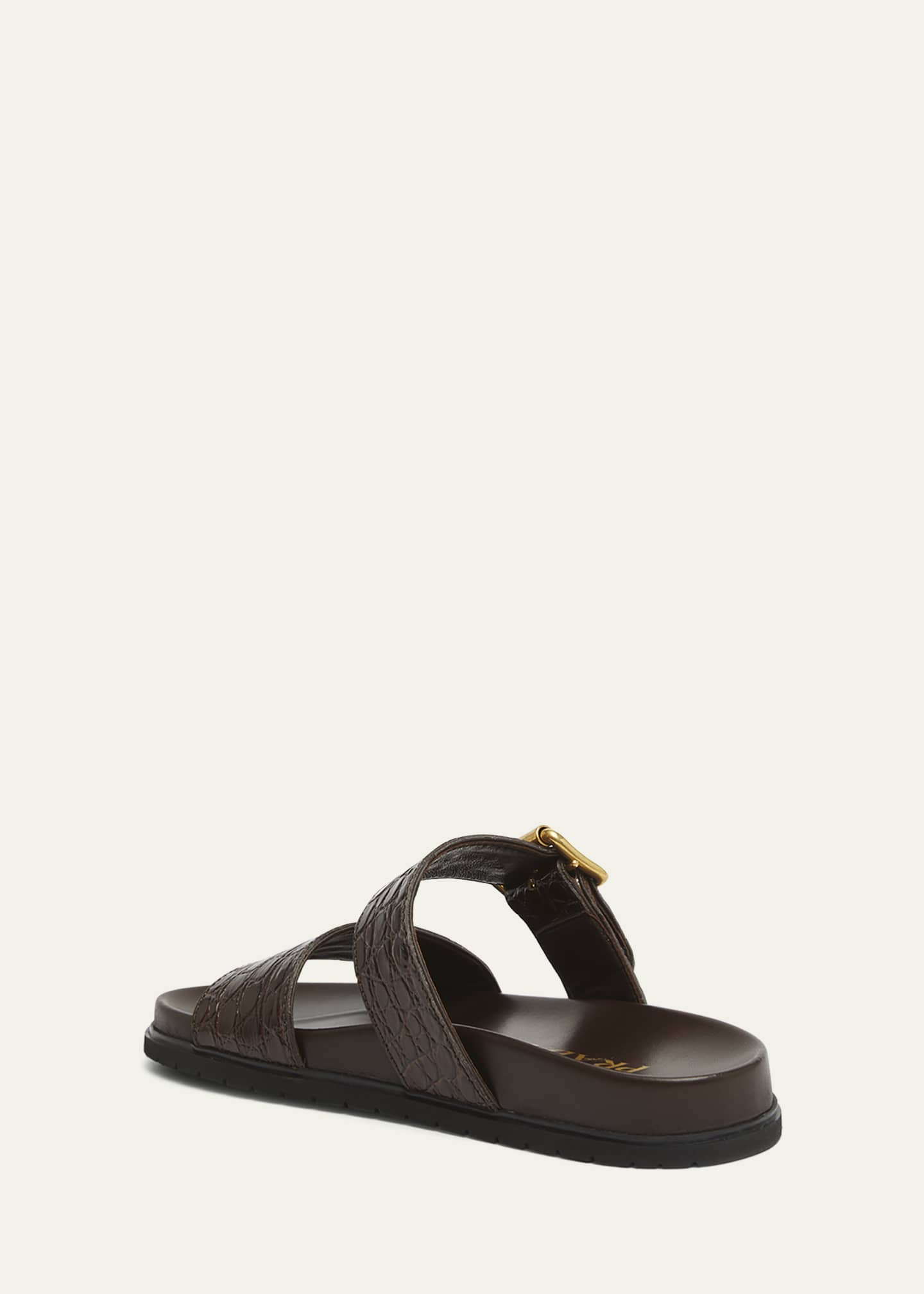 Prada Croco Buckle Dual-Band Comfort Sandals Image 4 of 5