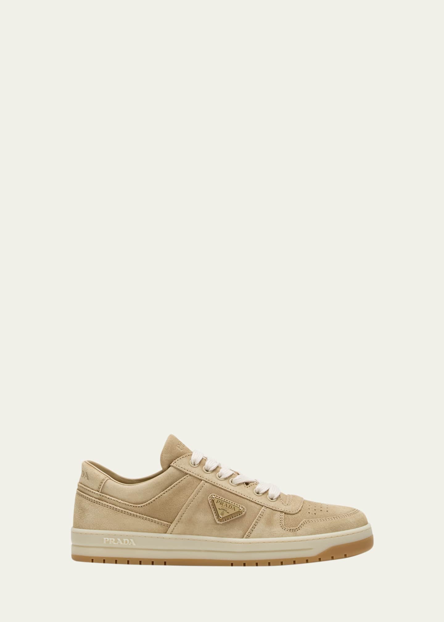 Prada Downtown Suede Low Top Sneakers Bergdorf Goodman