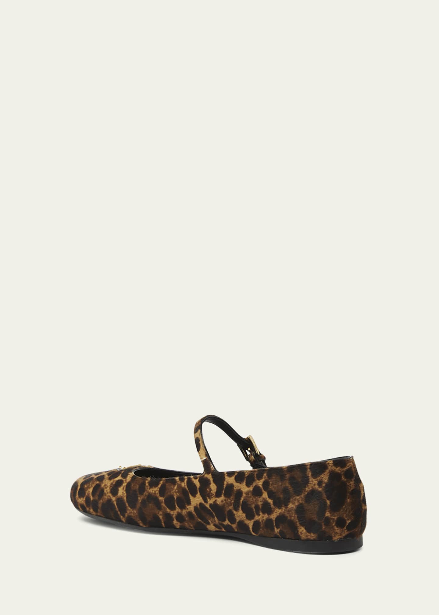 Prada Leopard Mary Jane Ballerina Flats Image 4 of 4