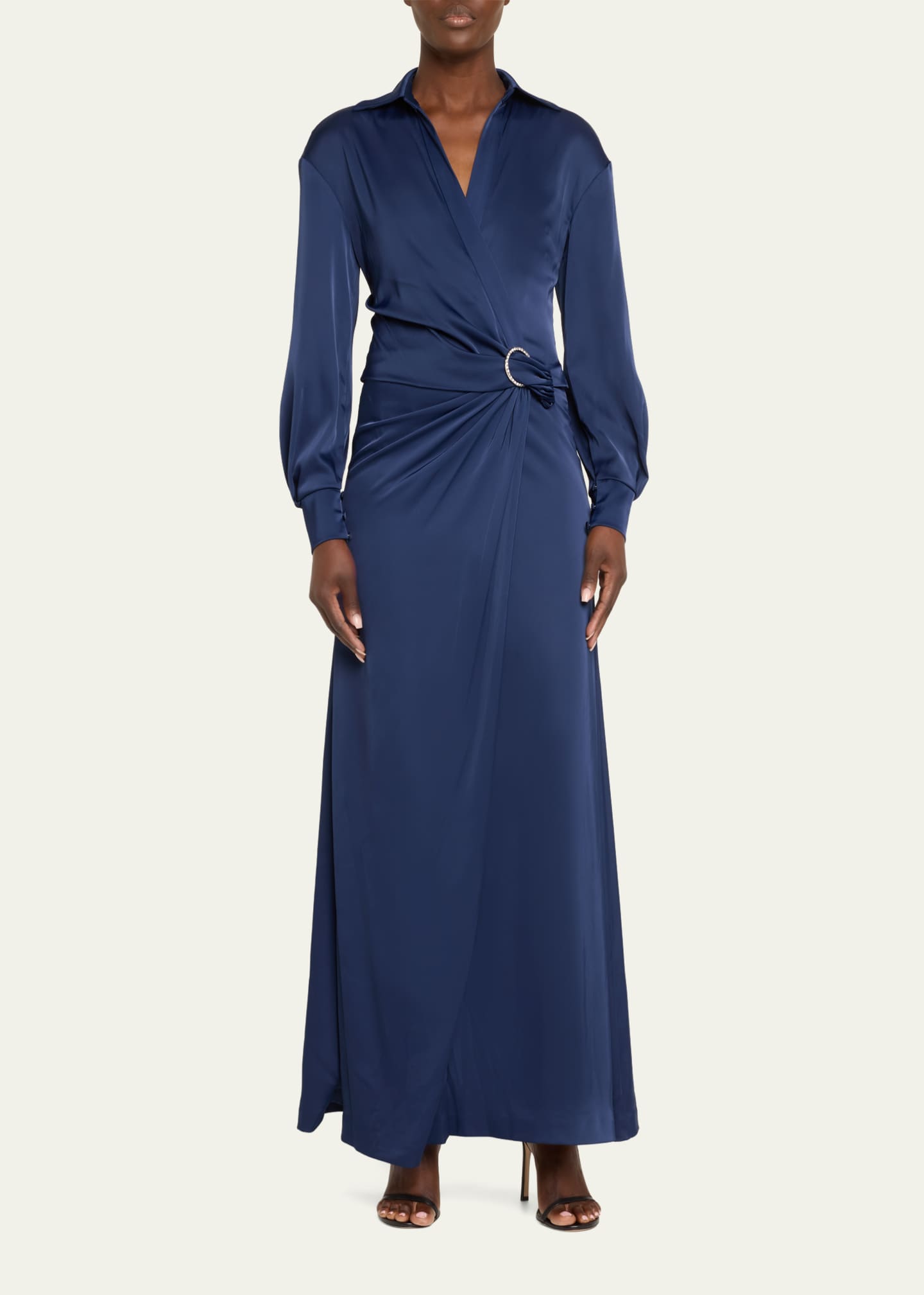 dresses halston Halston Burgundy And Black Plunge-Neck Maxi Dress With Gathered-Deta  Club  L London