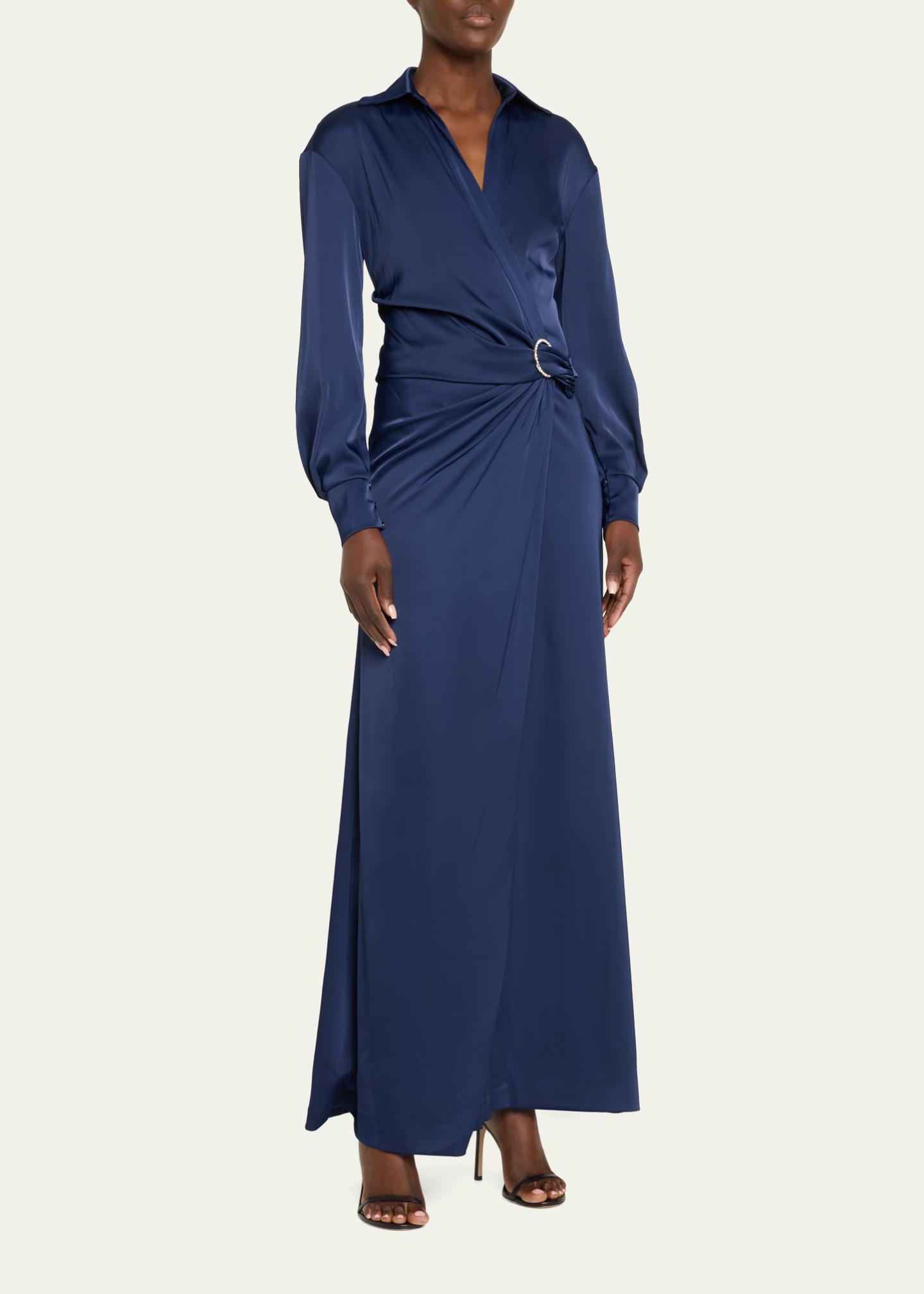 long sleeved dress Zapaka Women Dark Blue Bridesmaid Square Neck Chiffon Sleeves Sheath Long Wedding Guest Dress with Slit, Chiffon color / US14 Size:Size 16 FLANNEL_PANTS_OCT2018_CAMPAIGN and the polyester/spandex material Our Favorite Stuffing Meatloaf