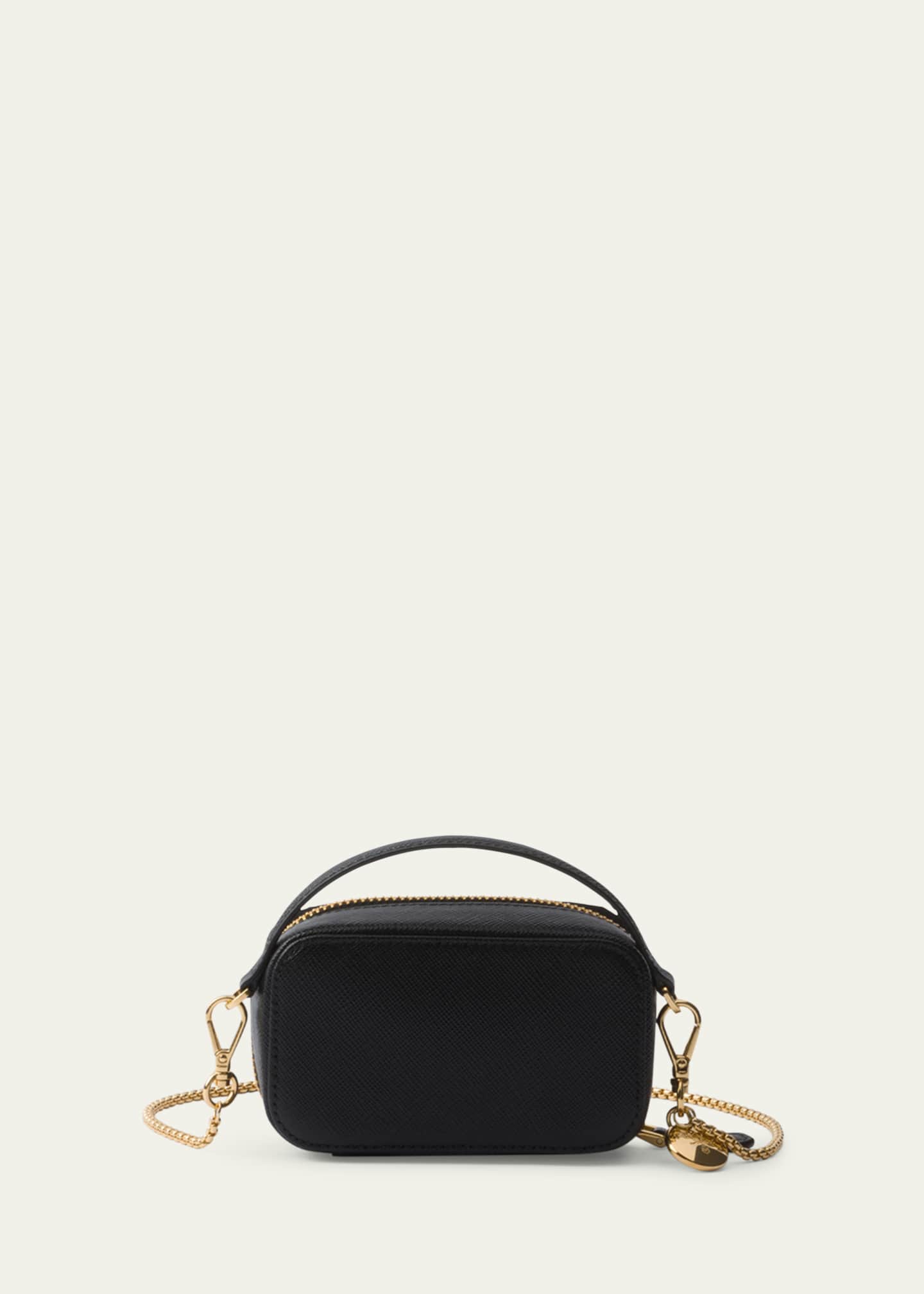Mini Zip Saffiano Leather Crossbody Bag