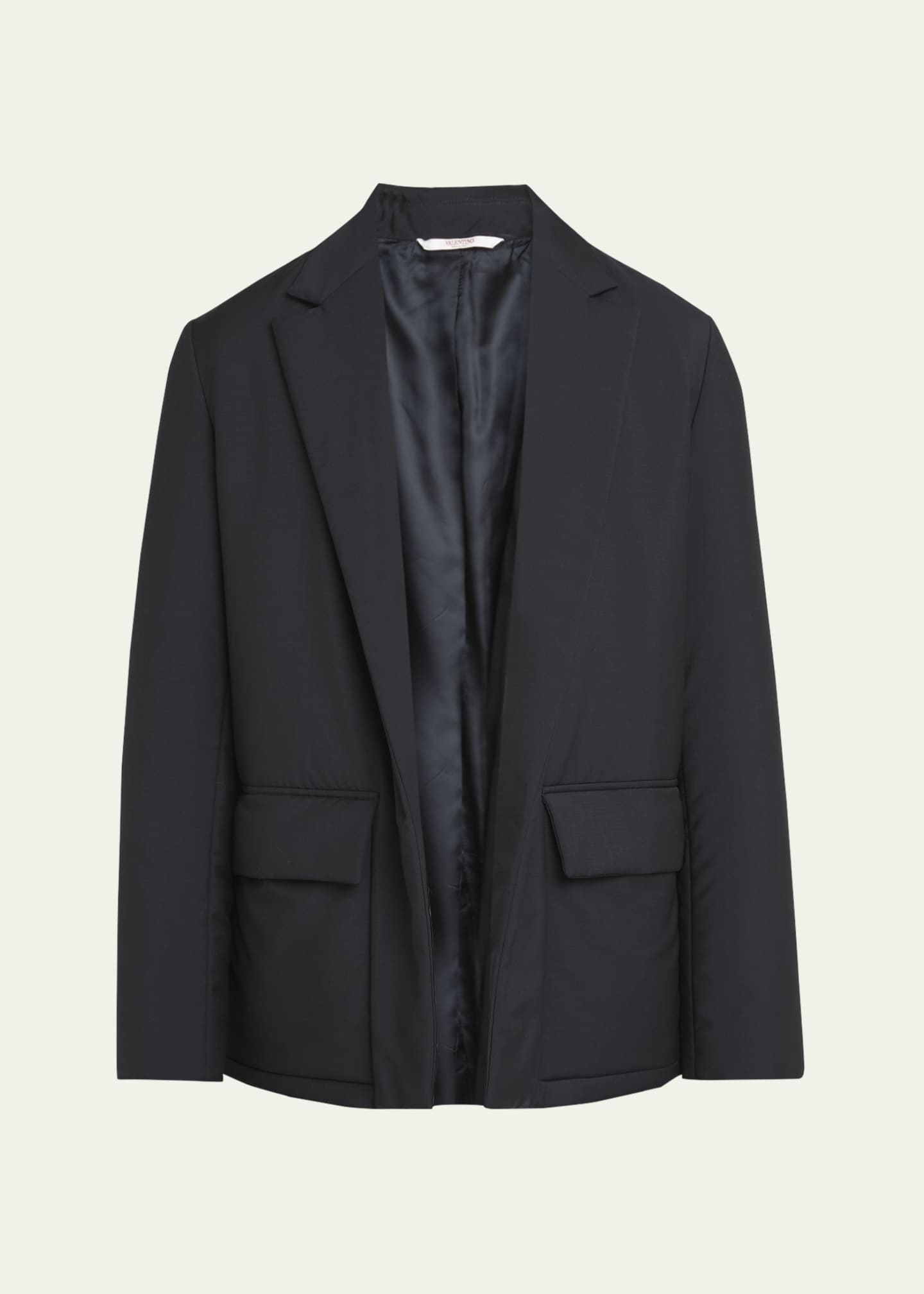 Valentino Garavani Men Navy Blue Wool Blend Jacket