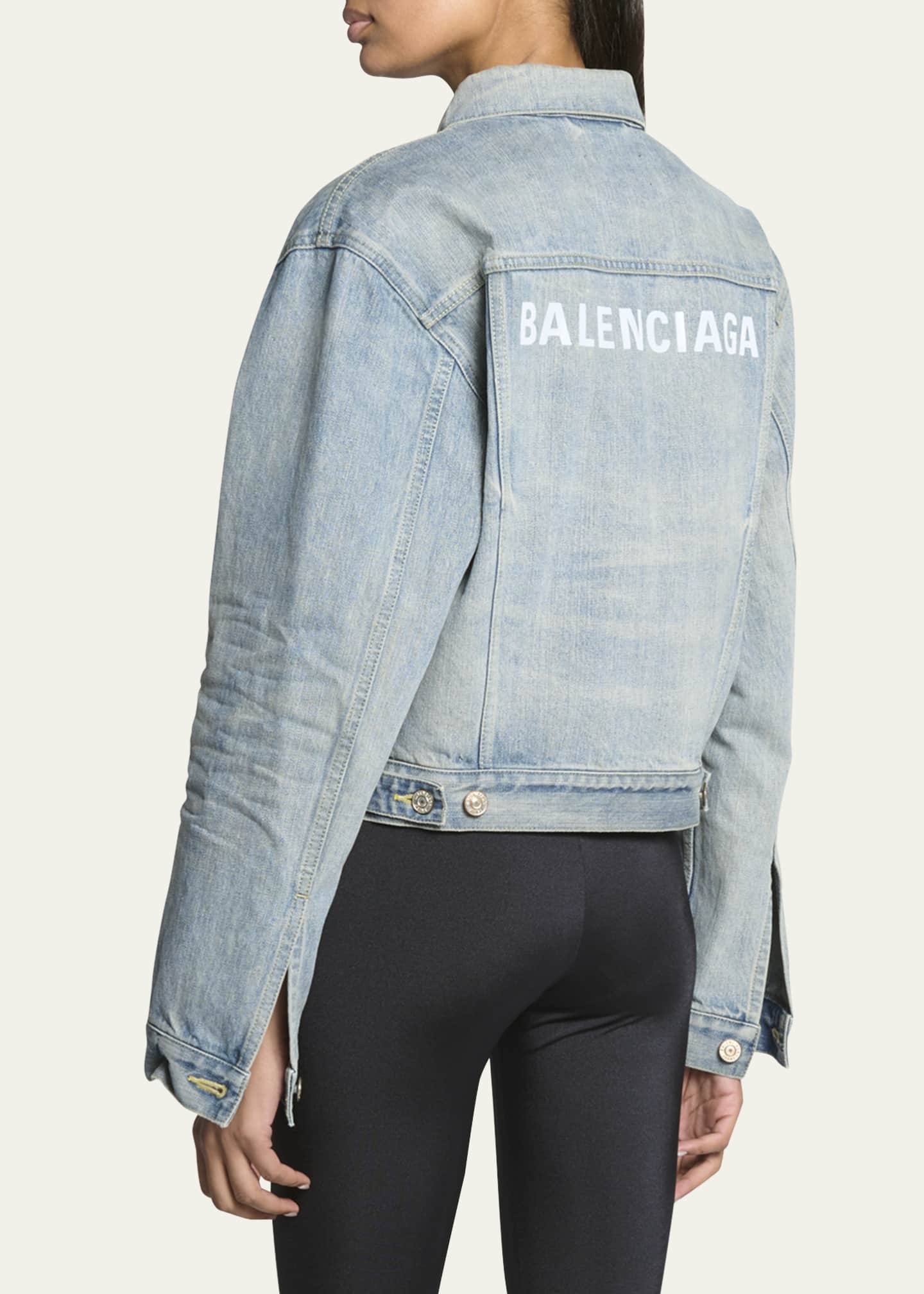 Balenciaga Nonstretch Denim Trucker Jacket in Outback Blue