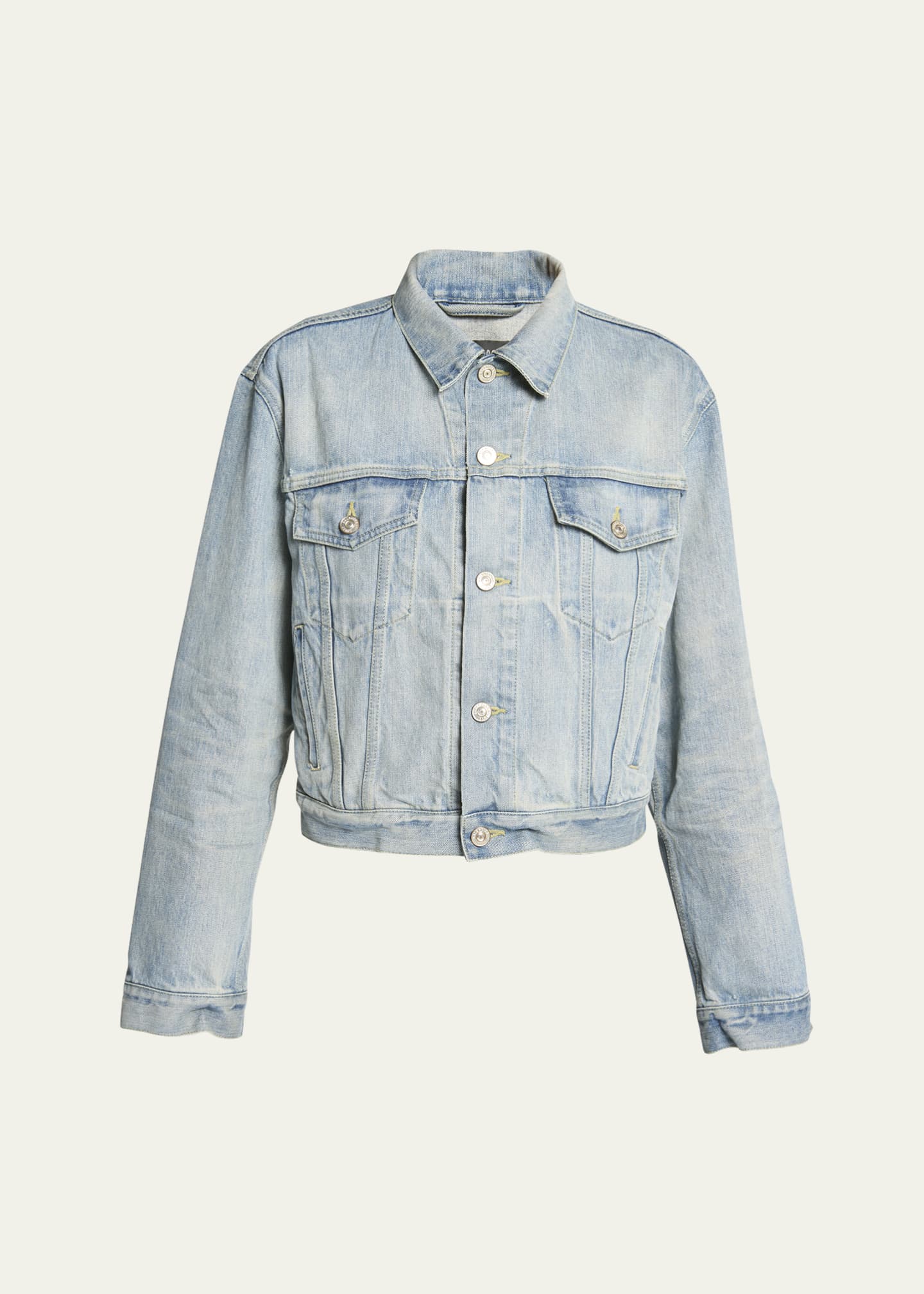 Balenciaga Logo Small Fit Denim Jacket Bergdorf Goodman