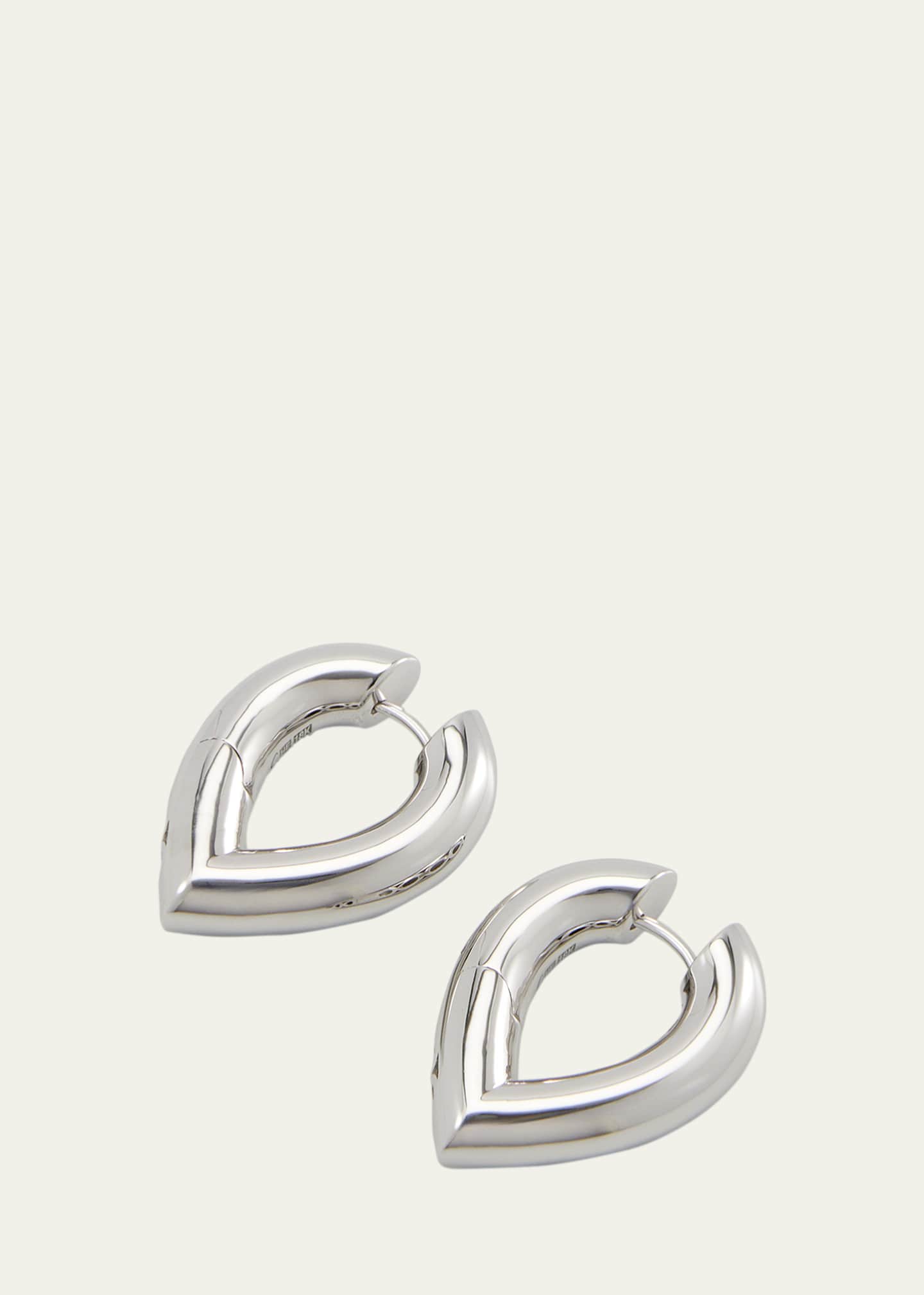 ENGELBERT 18k White Gold Drop Link Earrings, 28 mm Image 3 of 4
