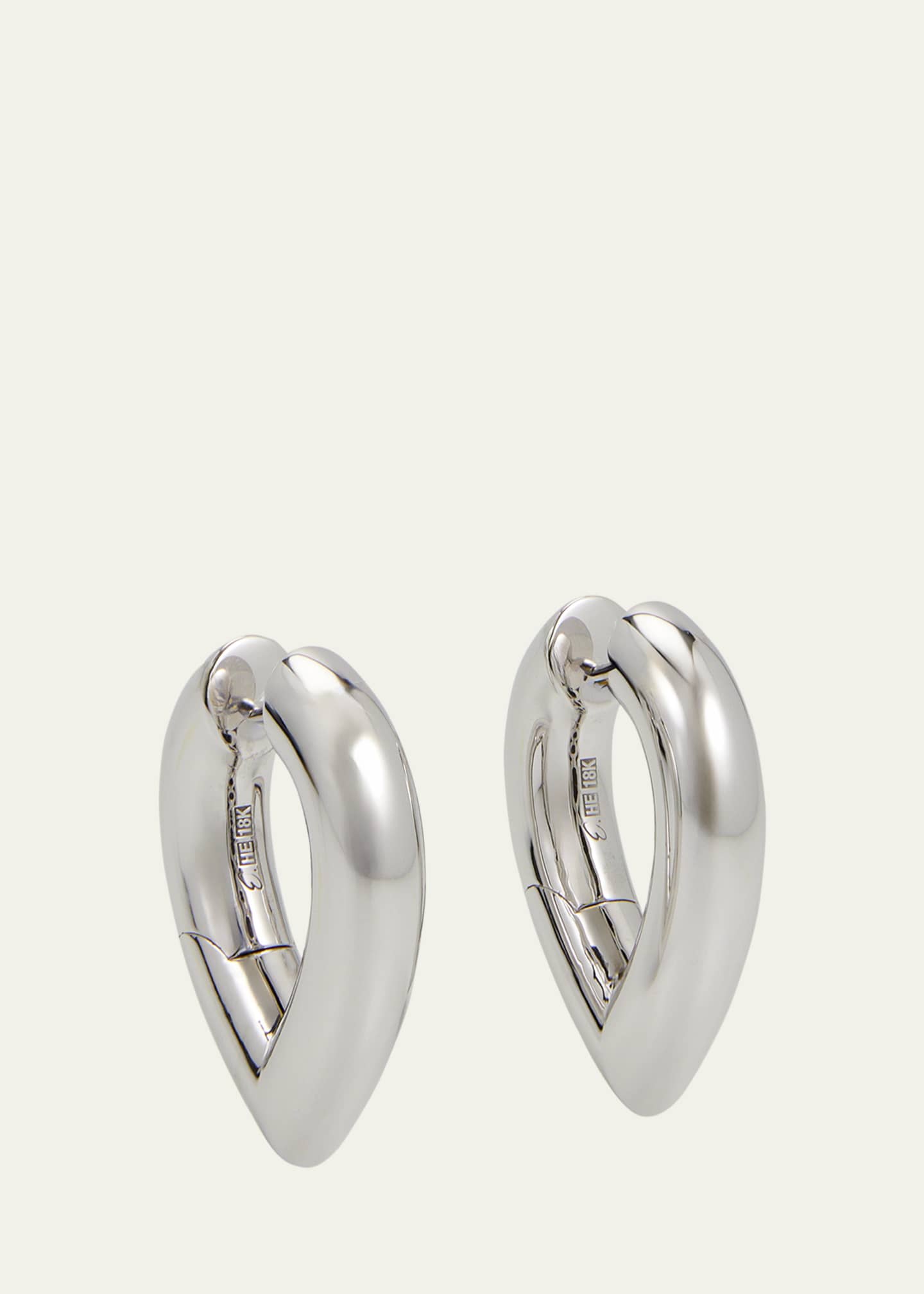 ENGELBERT 18k White Gold Drop Link Earrings, 28 mm Image 1 of 4