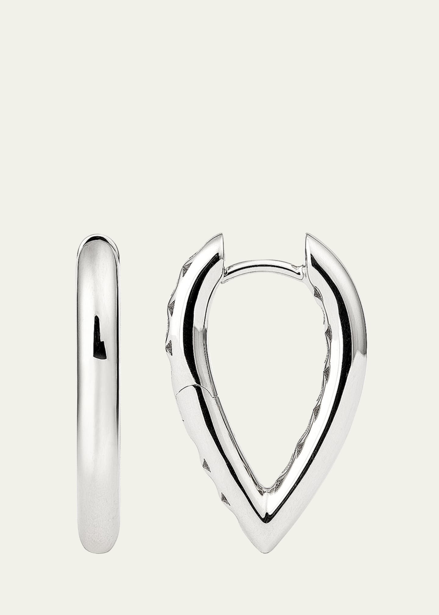 ENGELBERT 18k White Gold Drop Link Earrings, 21 mm