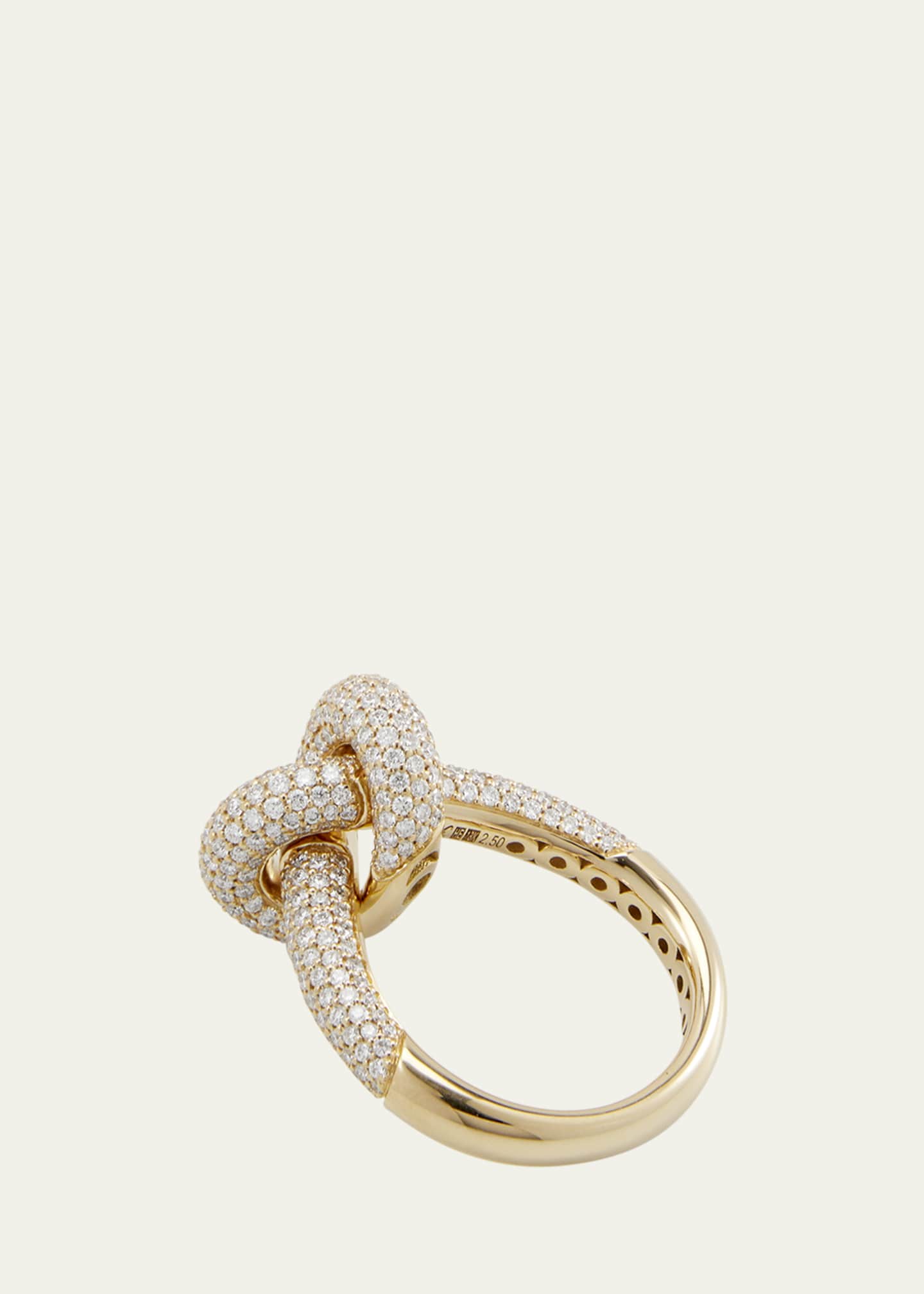 ENGELBERT 18k Yellow Gold The Legacy Medium Knot Ring with Diamonds Image 4 of 4