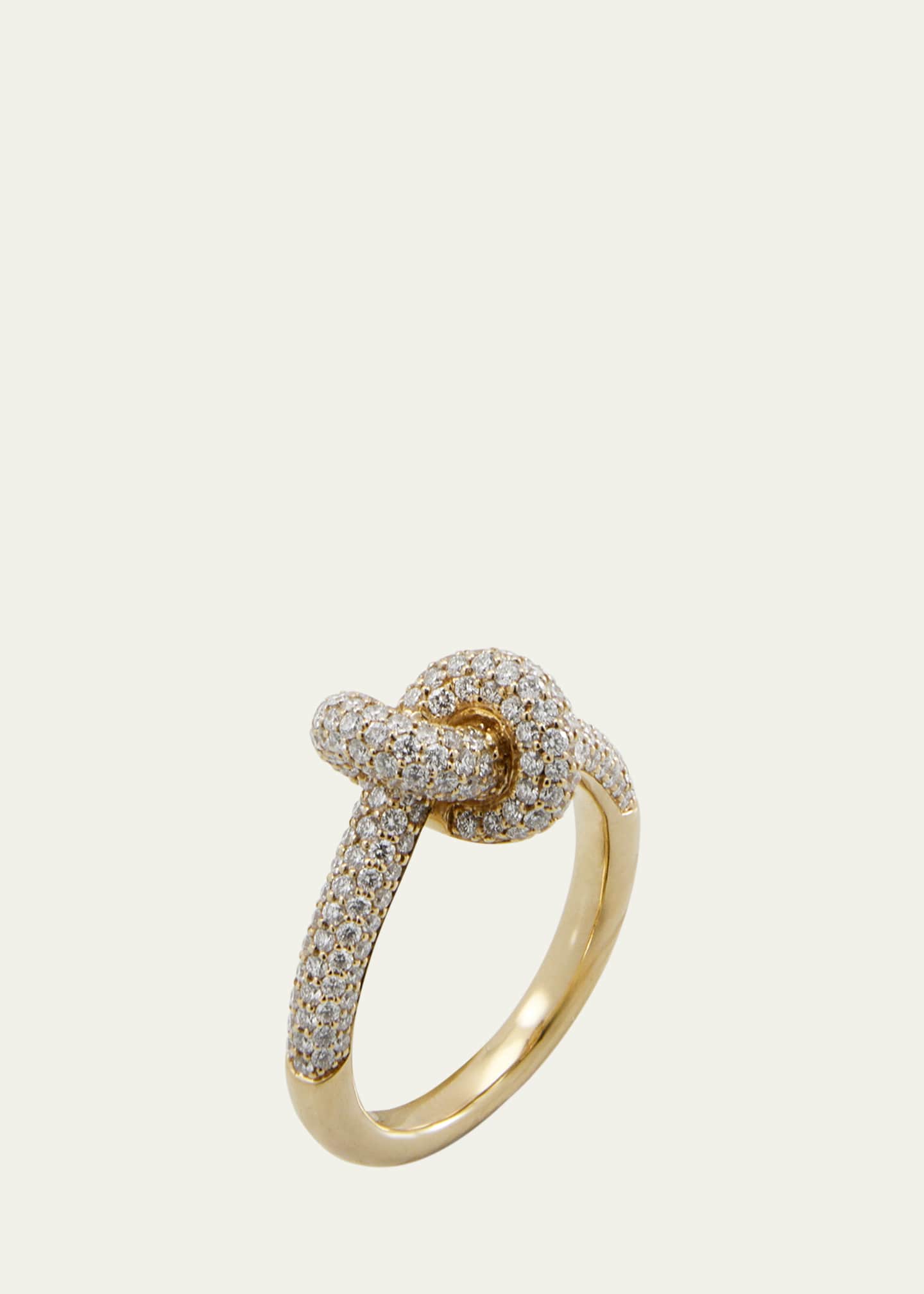 ENGELBERT 18K Yellow Gold The Legacy Knot Small Ring with Diamonds Image 3 of 4