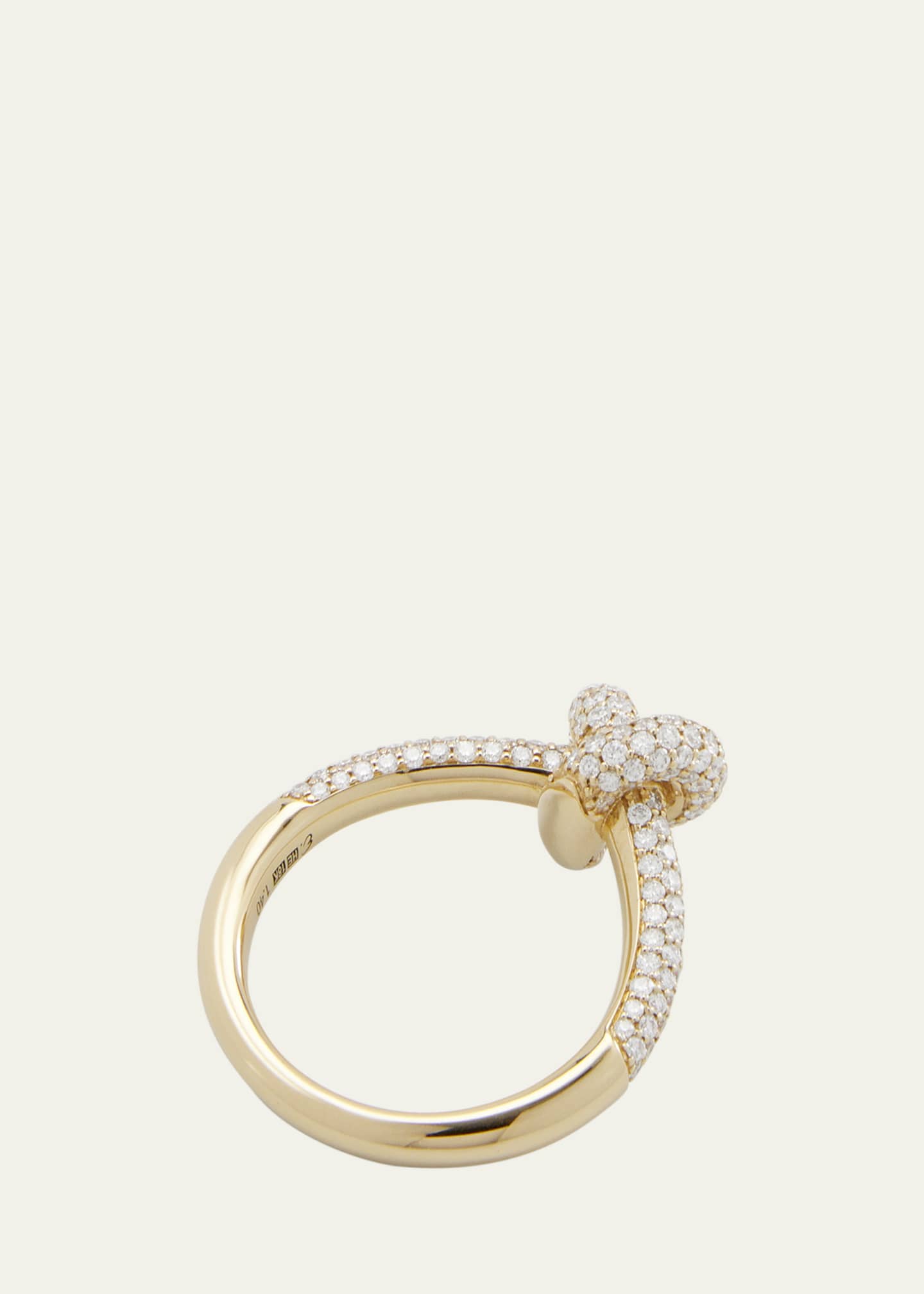 ENGELBERT 18K Yellow Gold The Legacy Knot Small Ring with Diamonds Image 4 of 4