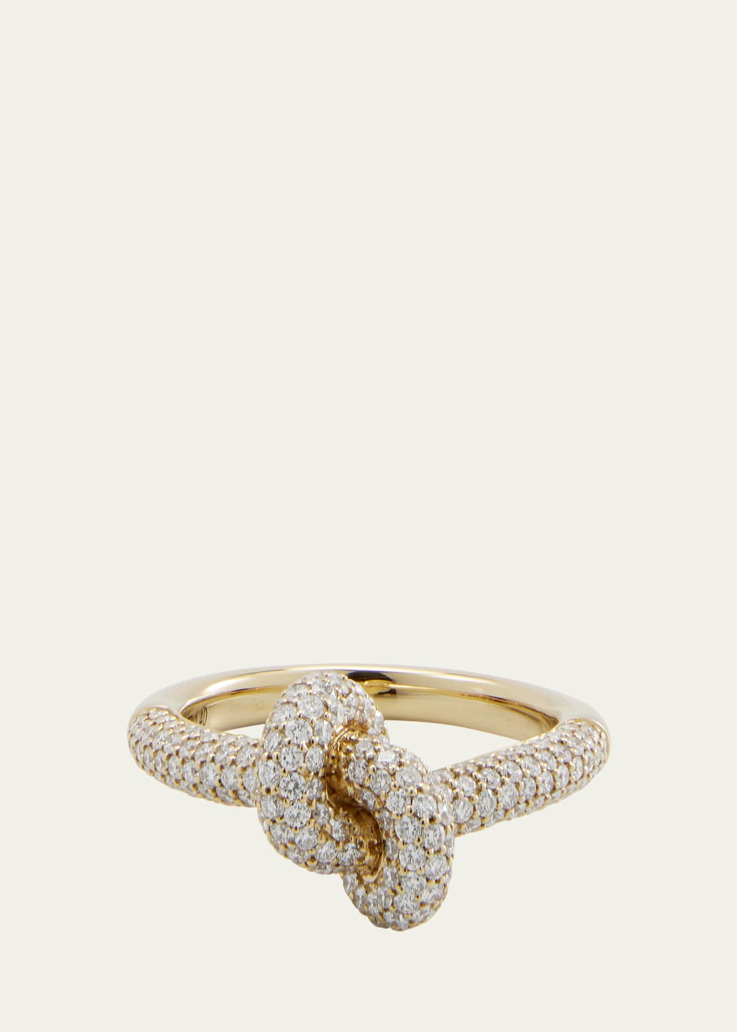 ENGELBERT 18K Yellow Gold The Legacy Knot Small Ring with Diamonds Image 1 of 4