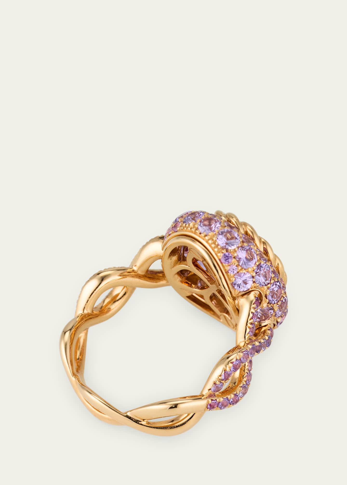 Mellerio 18K Yellow Gold Orange Blossom Ring with Garnet and Sapphires Image 4 of 4