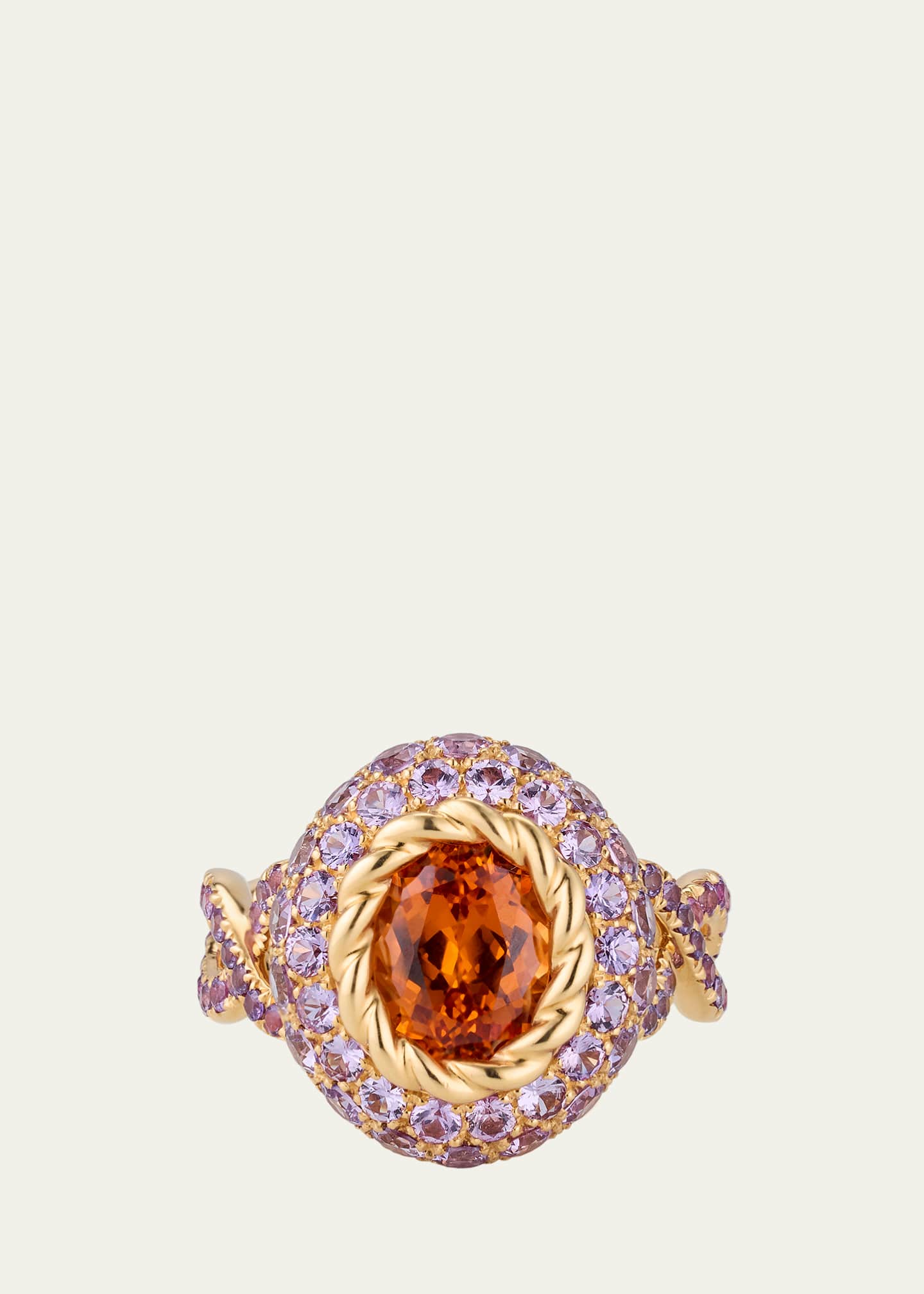 Mellerio 18K Yellow Gold Orange Blossom Ring with Garnet and Sapphires Image 1 of 4