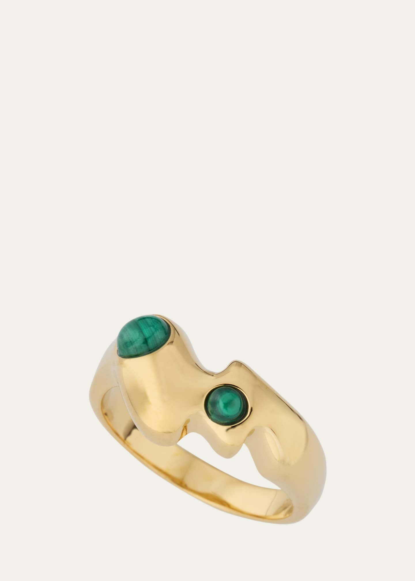 V.BELLAN 18K Gold Nelle Ring with Malachite Image 3 of 4
