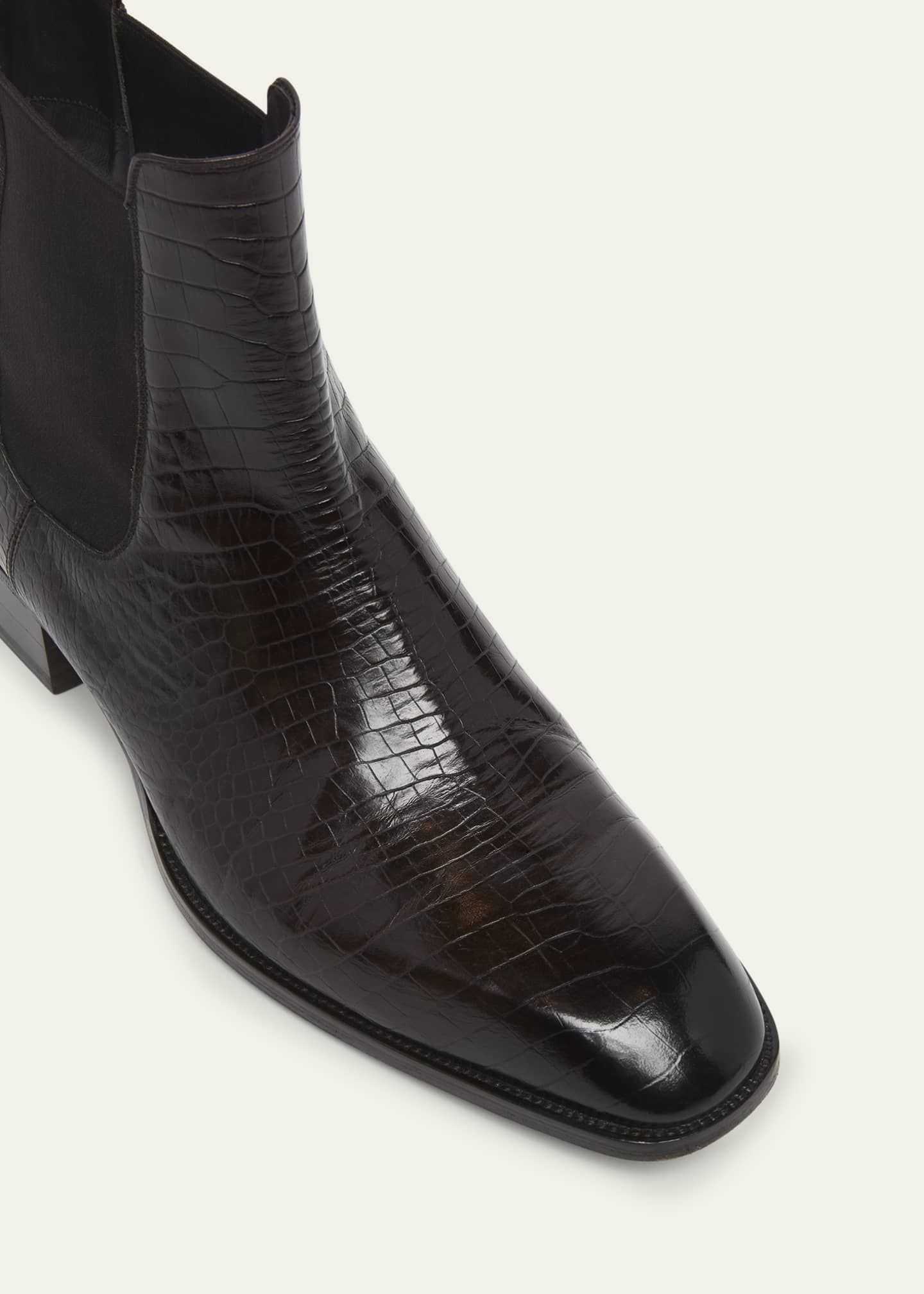 croc print chelsea boots