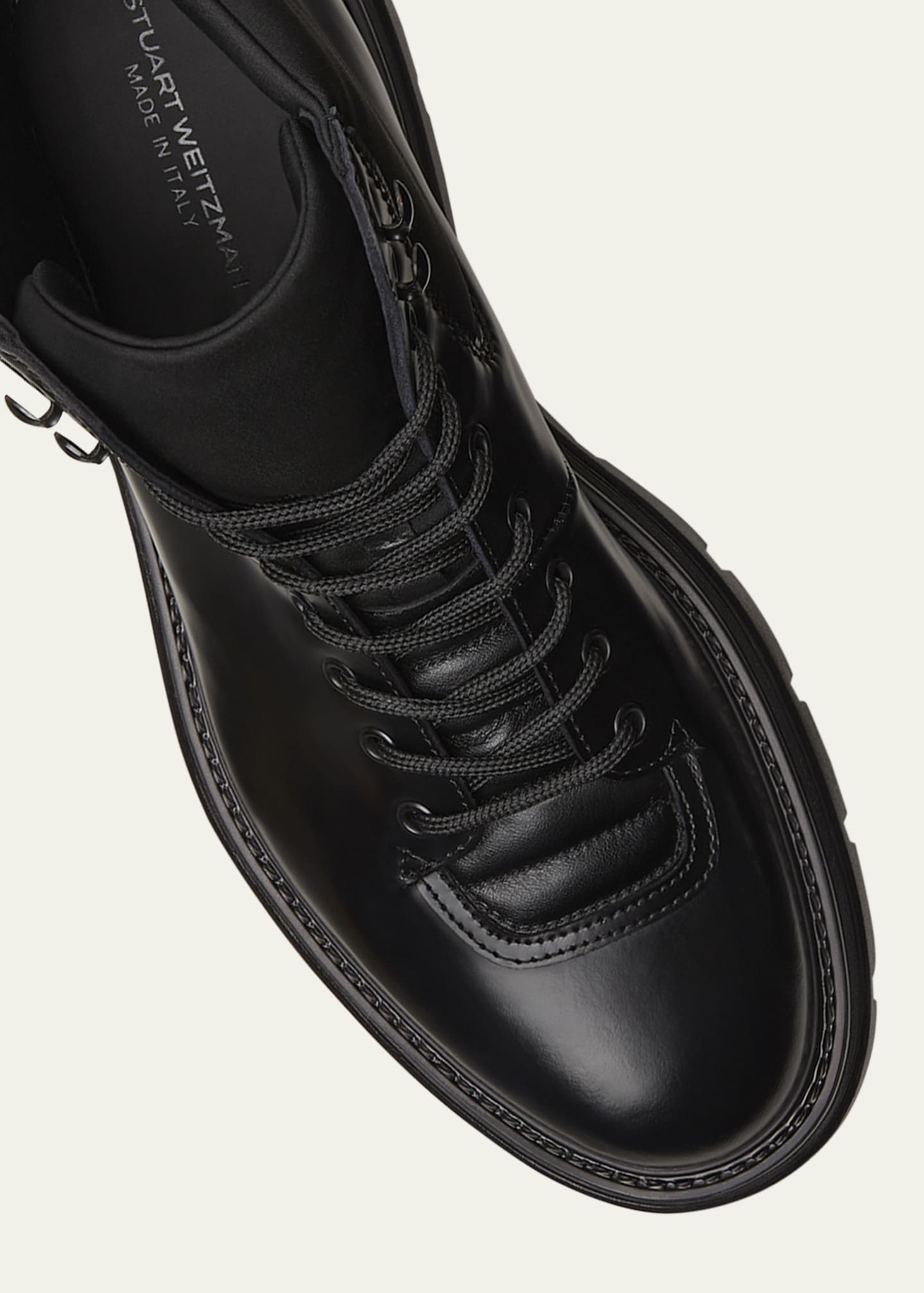 Stuart Weitzman Men s Adam Leather and Neoprene Combat Boots