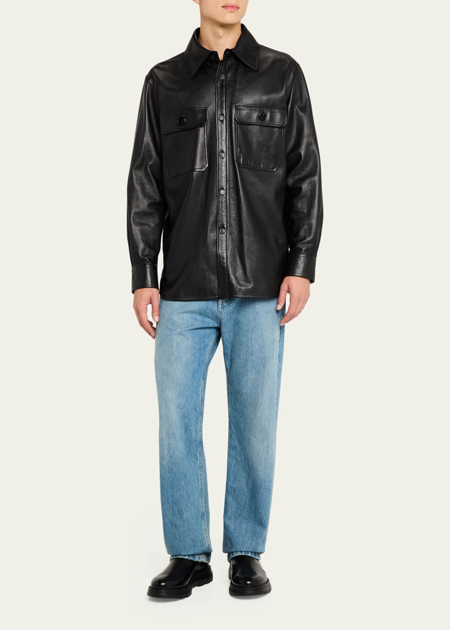 Stuart Weitzman Men's Aiden Leather and Neoprene Chelsea Boots Image 3 of 6
