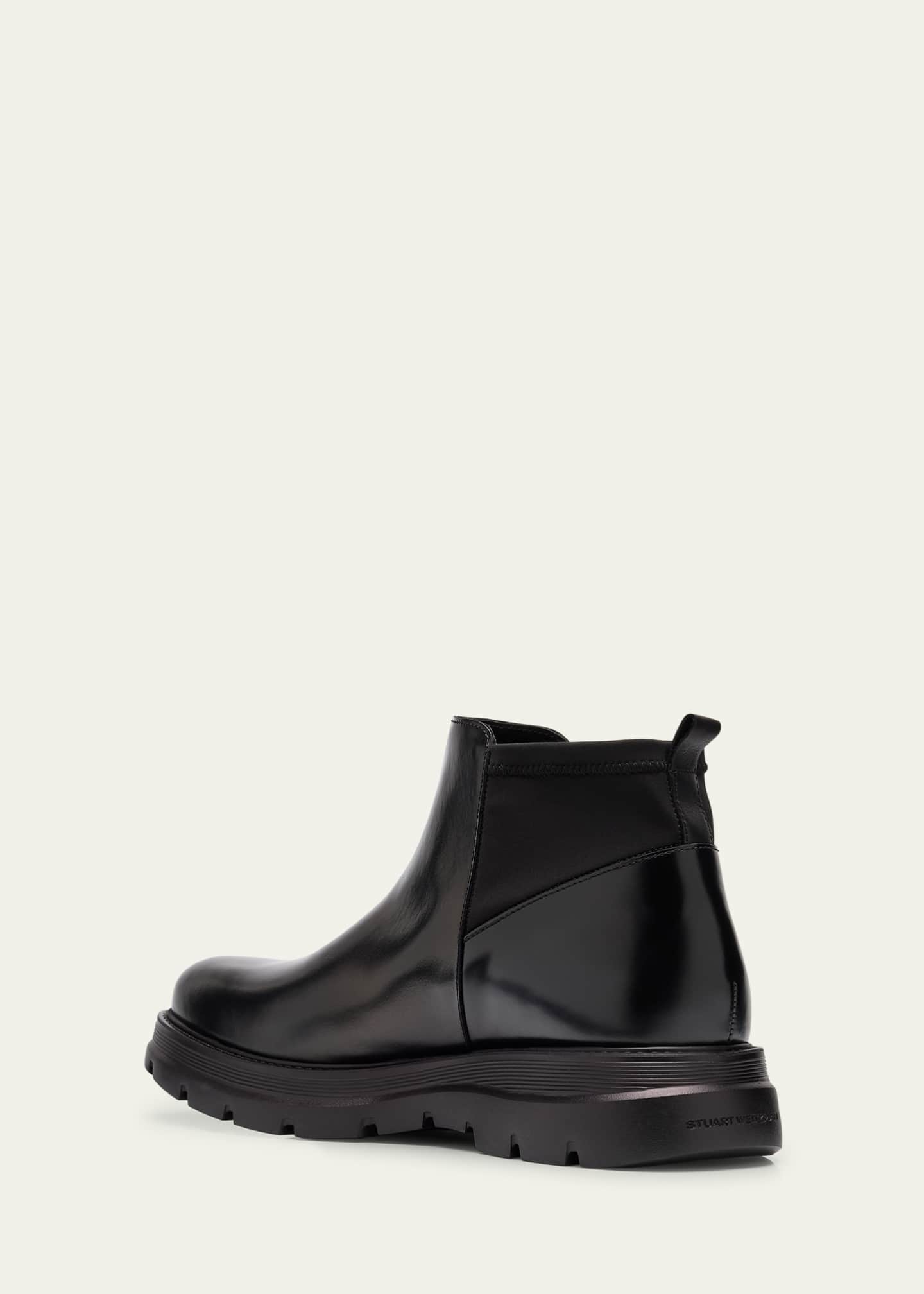 Stuart Weitzman Men s Aiden Leather and Neoprene Chelsea Boots Bergdorf Goodman