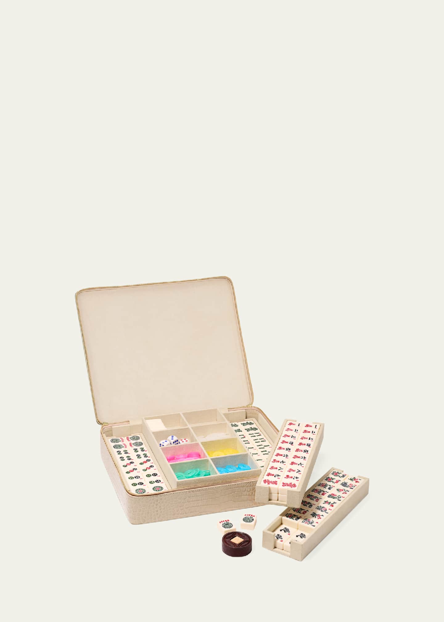 AERIN Enzo Leather Travel Mahjong Set Image 2 of 2