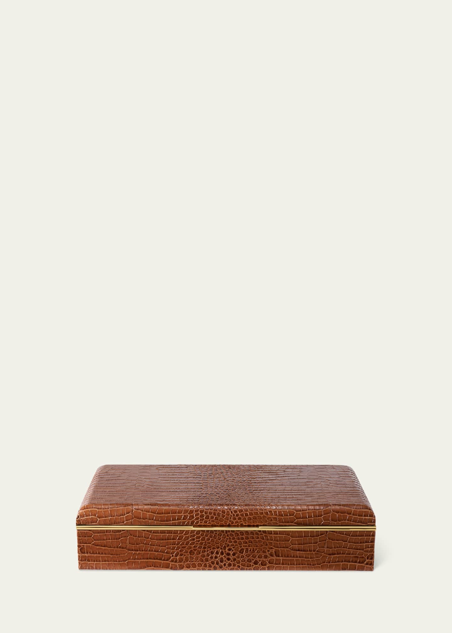 AERIN Classic Croc Leather Desk Box Image 2 of 3