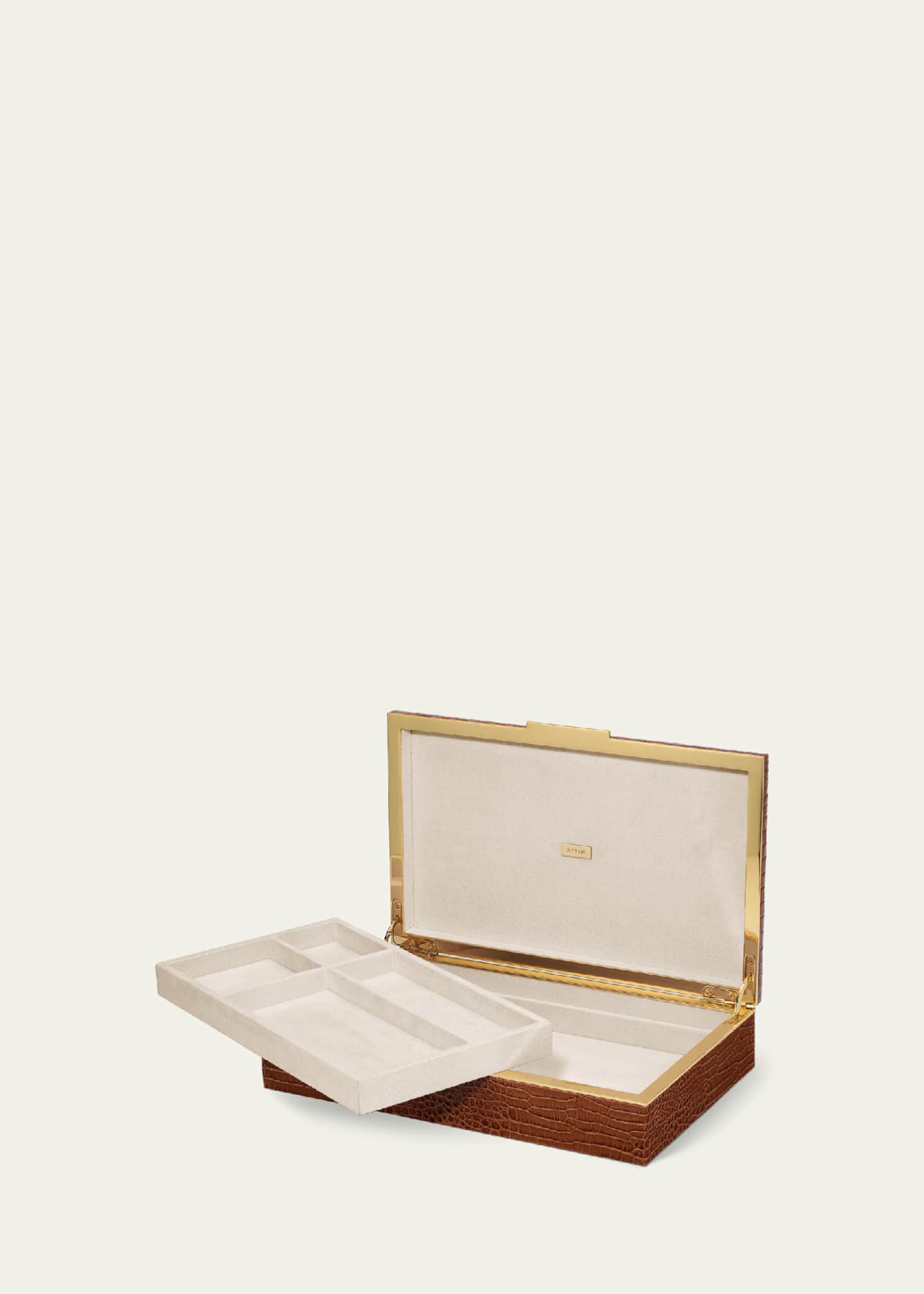 AERIN Classic Croc Leather Desk Box Image 3 of 3