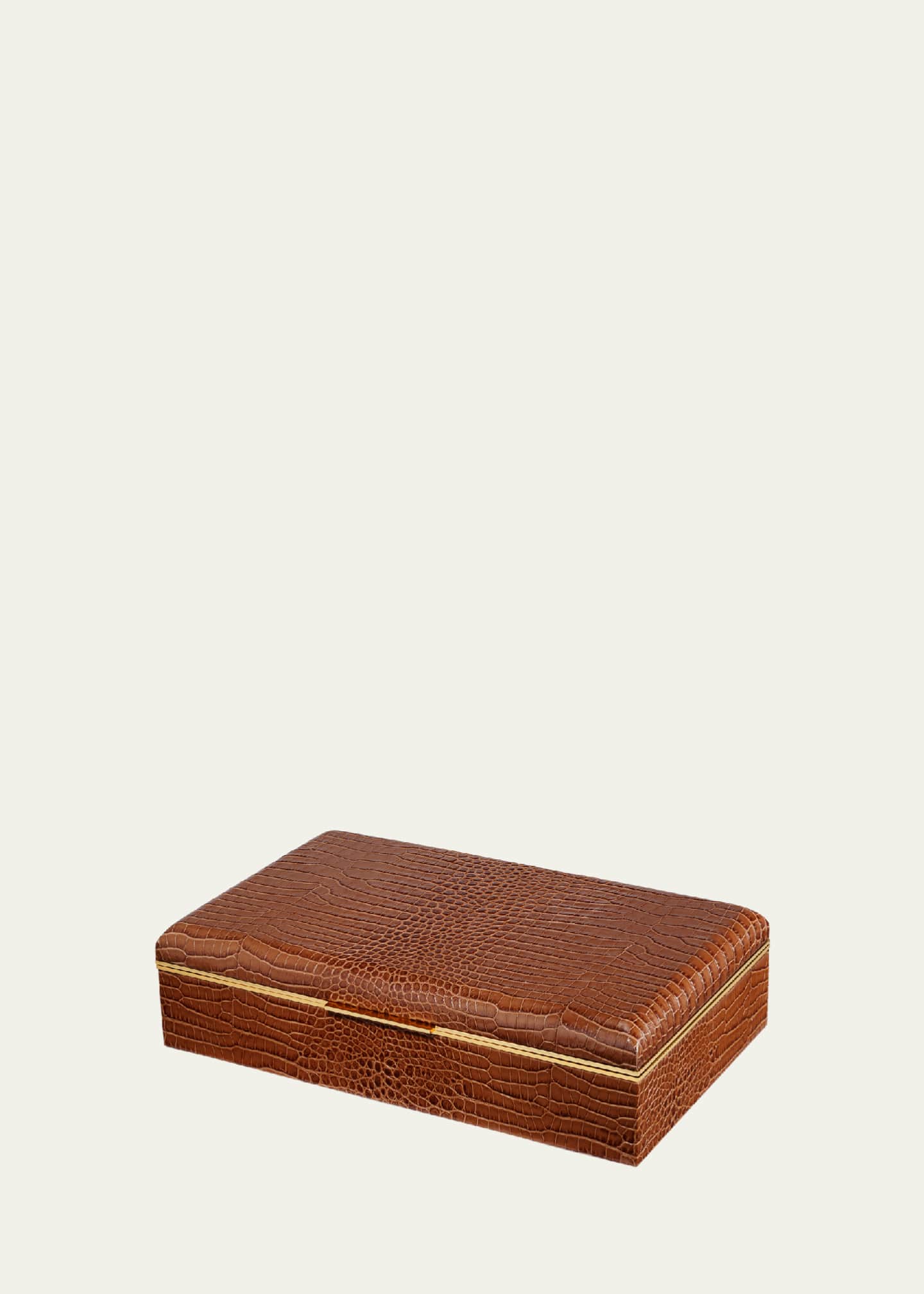 AERIN Classic Croc Leather Desk Box Image 1 of 3