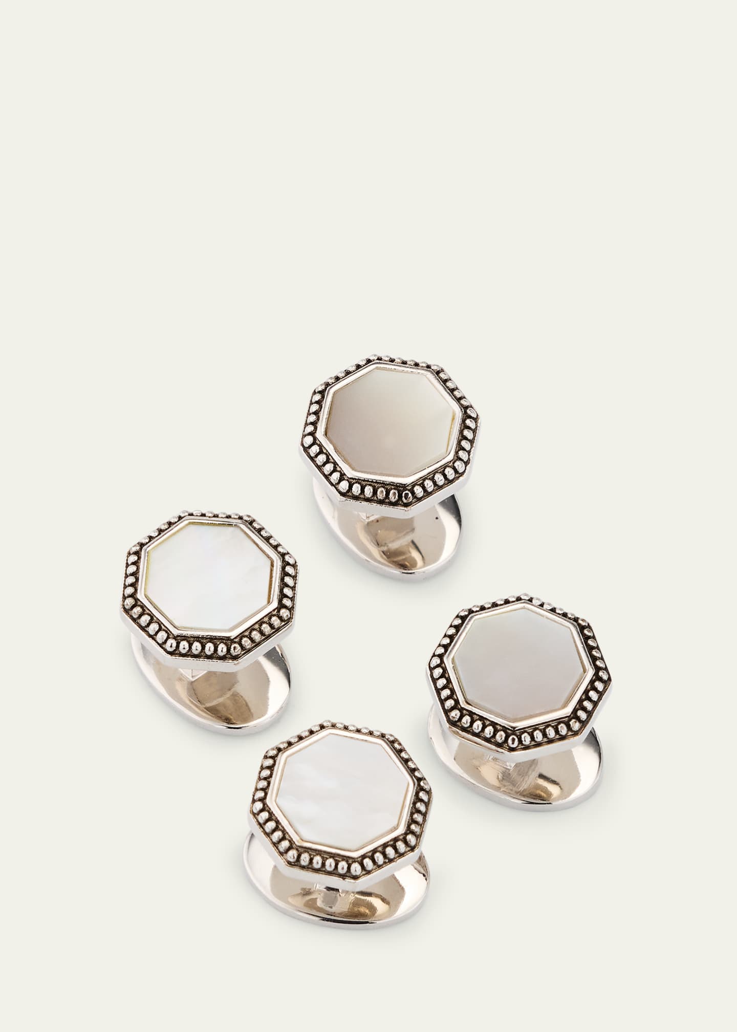 Jan Leslie Men's Octagon Mother-Of-Pearl Shirt Studs Image 3 of 4
