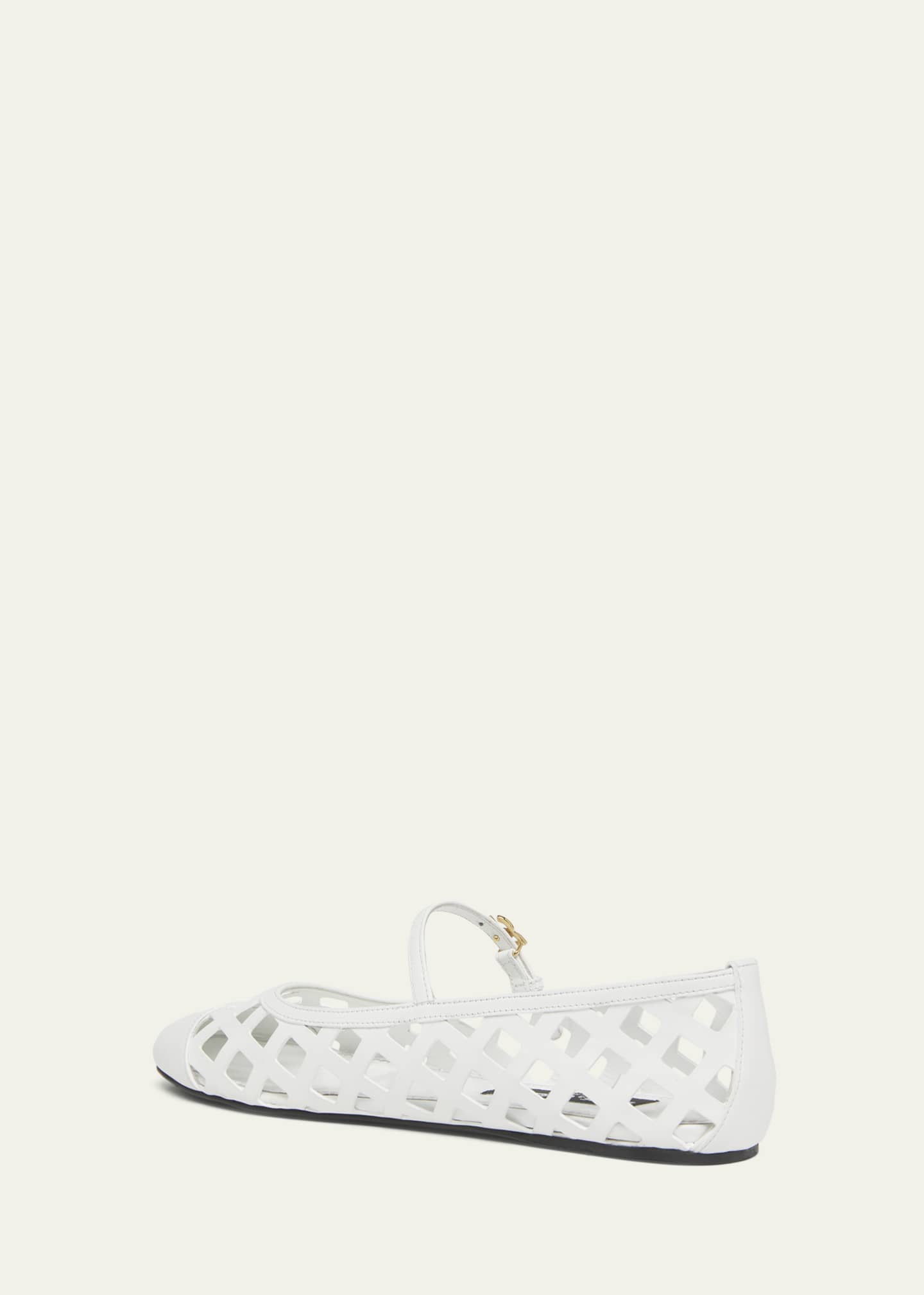 Dolce&Gabbana Cutout Leather Ballerina Flats Image 4 of 5