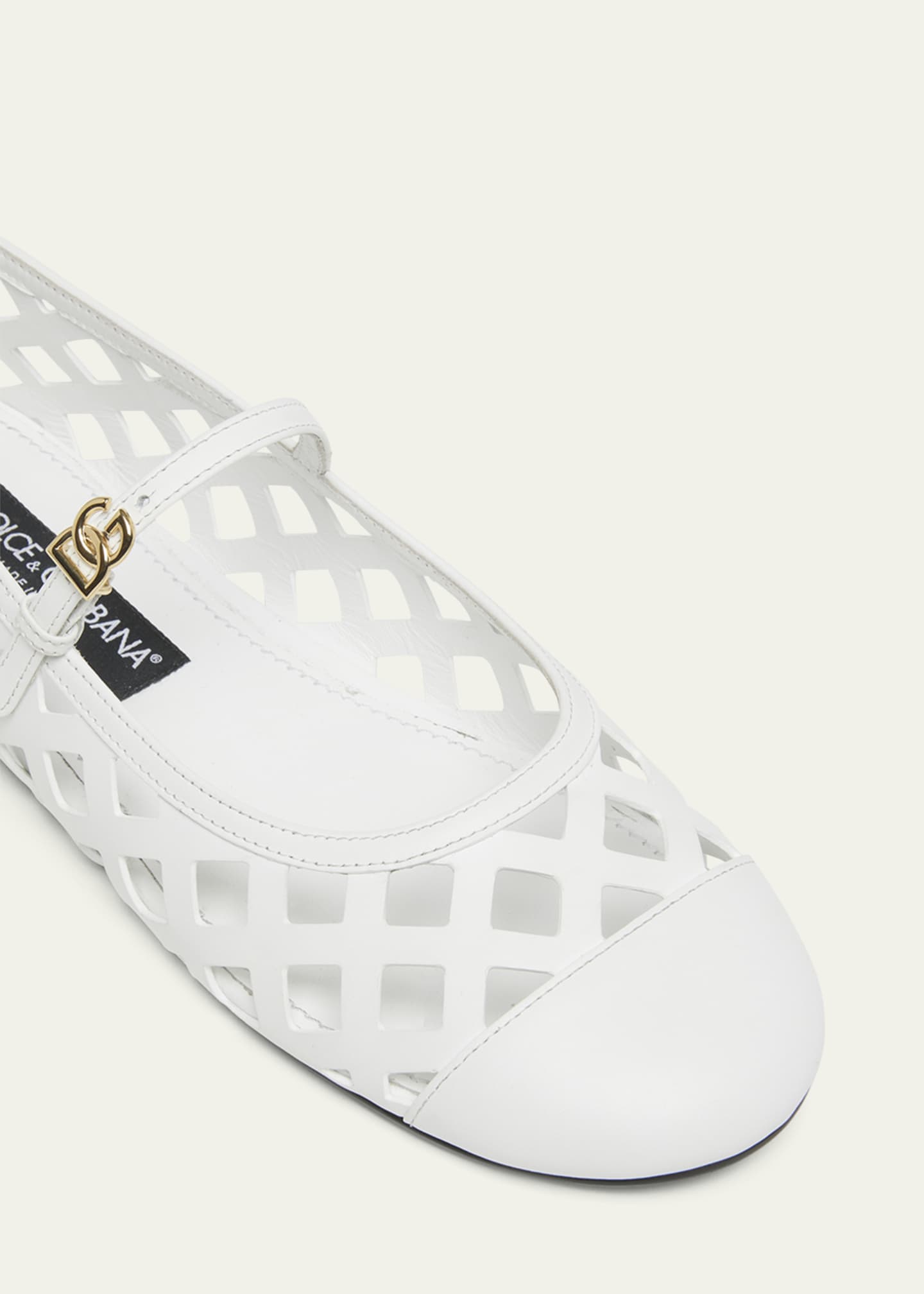 Dolce&Gabbana Cutout Leather Ballerina Flats Image 5 of 5