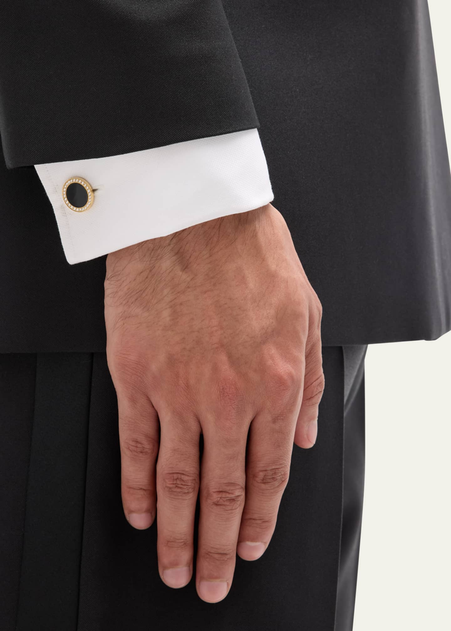 Jan Leslie Men's 18K Rose Gold Mother Of Pearl and Diamond Cufflinks Image 2 of 4