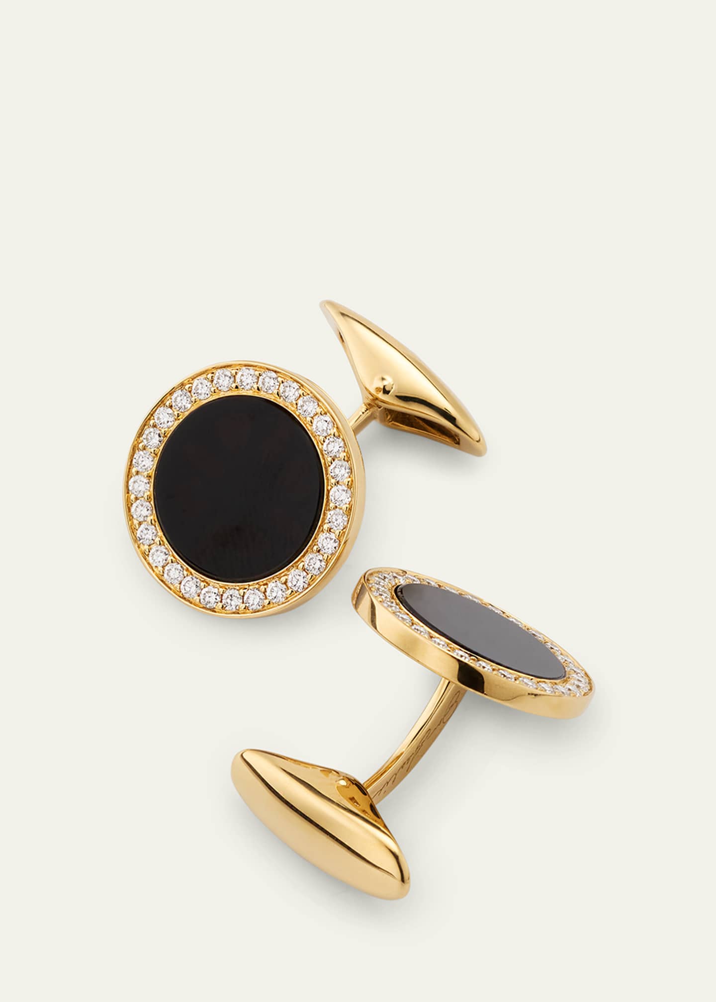 Jan Leslie Men's 18K Rose Gold Mother Of Pearl and Diamond Cufflinks Image 4 of 4