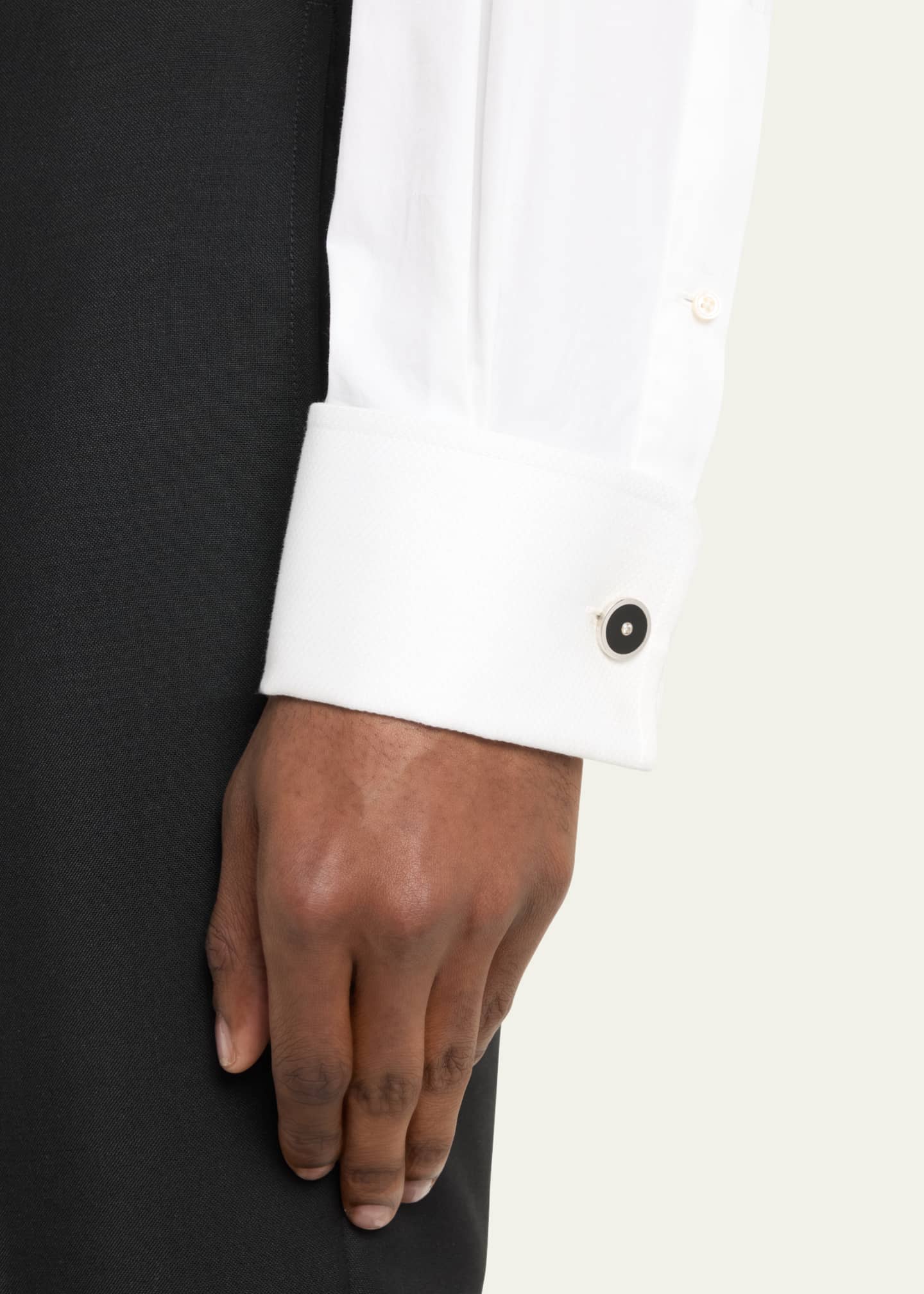 Jan Leslie Men's Black Onyx and Diamond Cufflinks Image 2 of 4