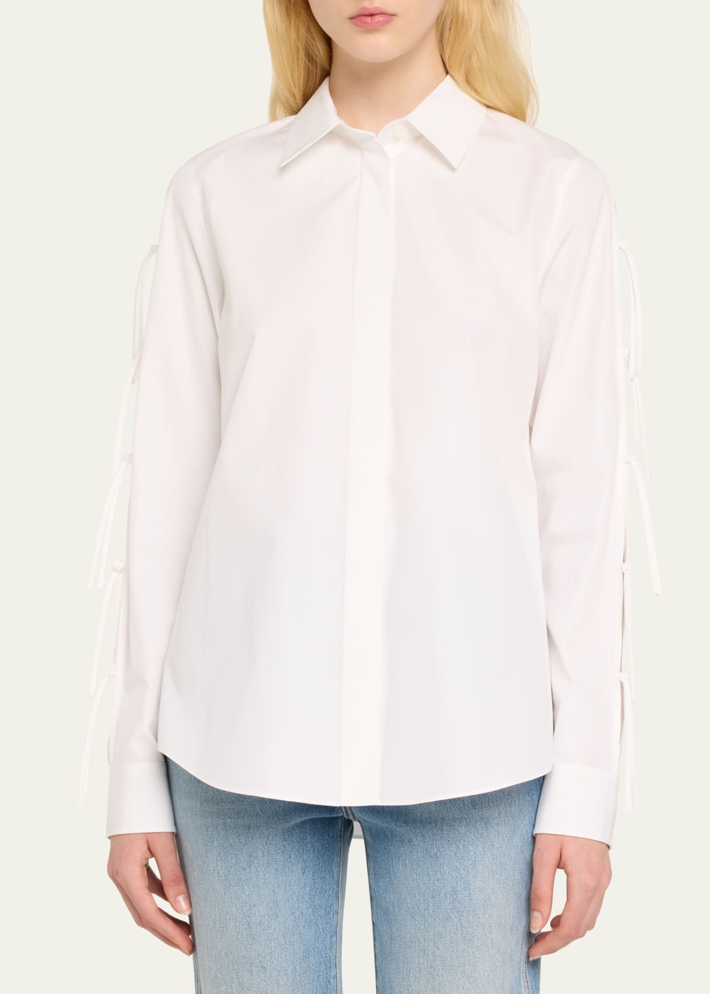 Lafayette 148 New York Split-Sleeve Button-Down Shirt Image 4 of 5