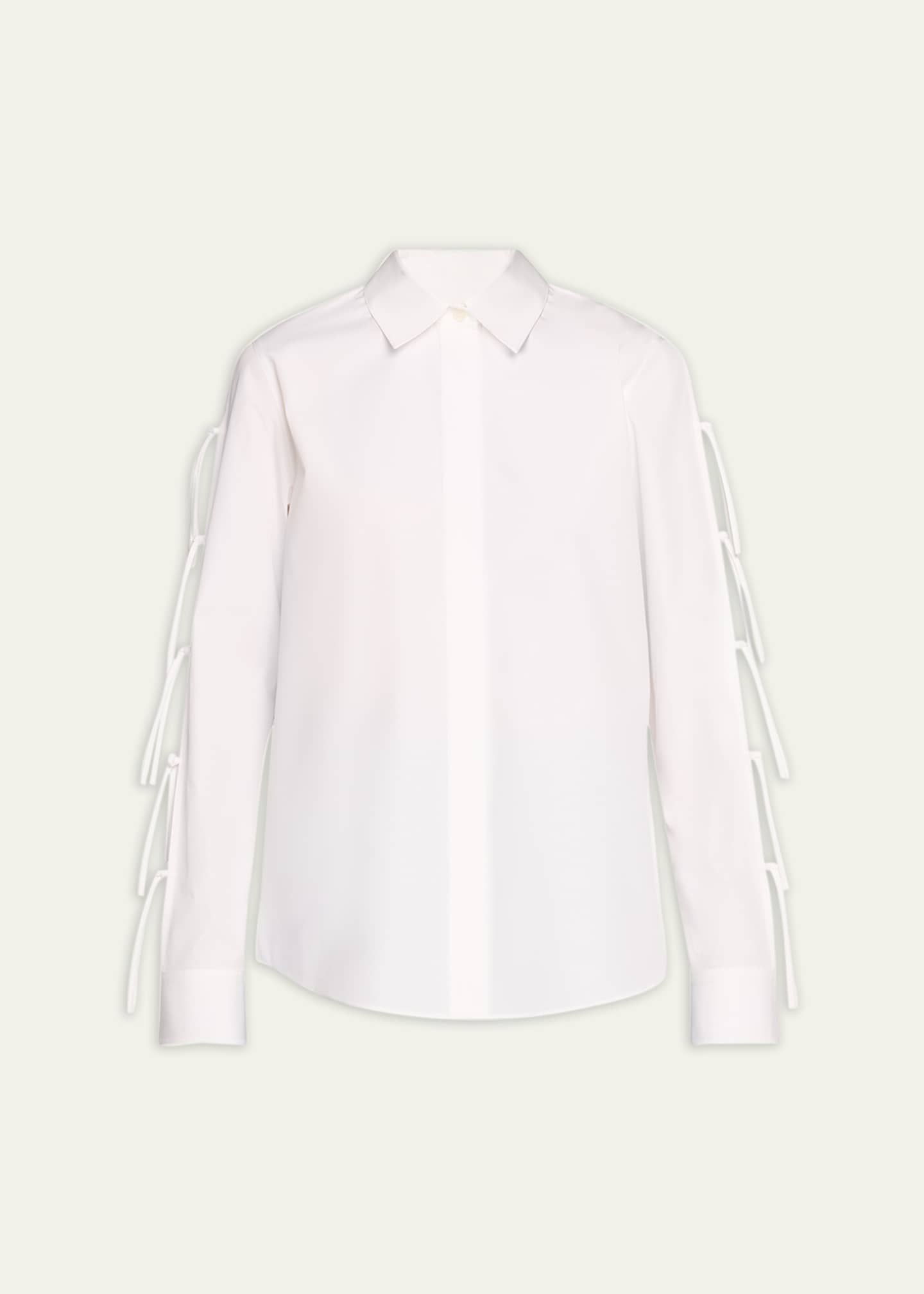 Lafayette 148 New York Split-Sleeve Button-Down Shirt Image 1 of 5
