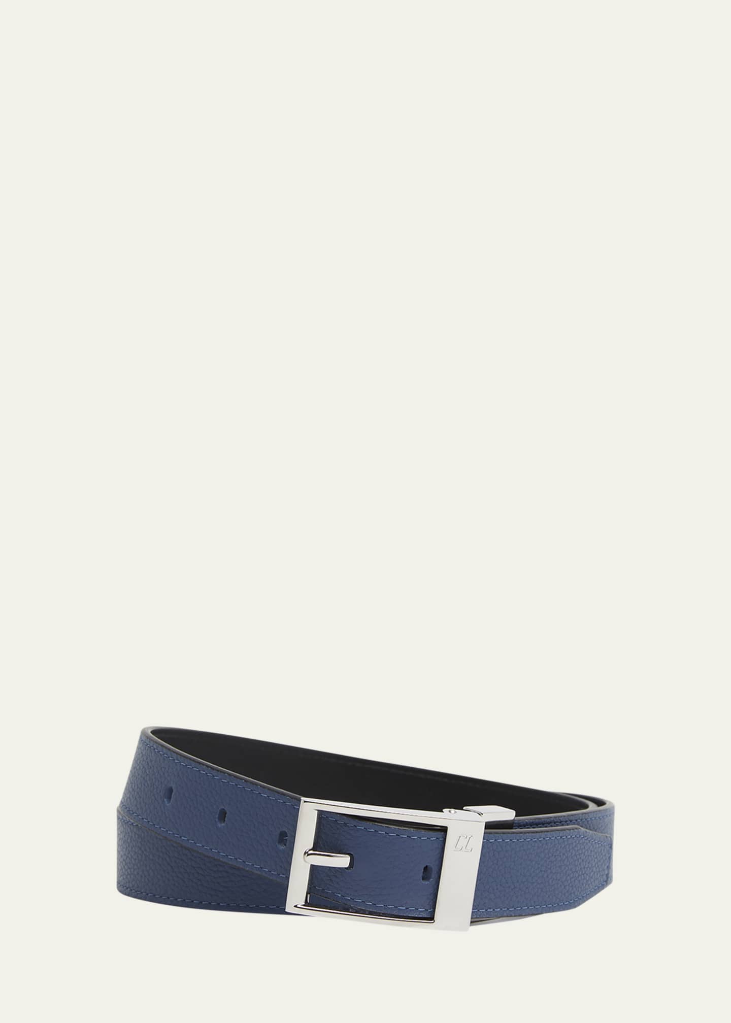 Christian Louboutin Men's Bizzbelt CL-Buckle Leather Belt, 30mm