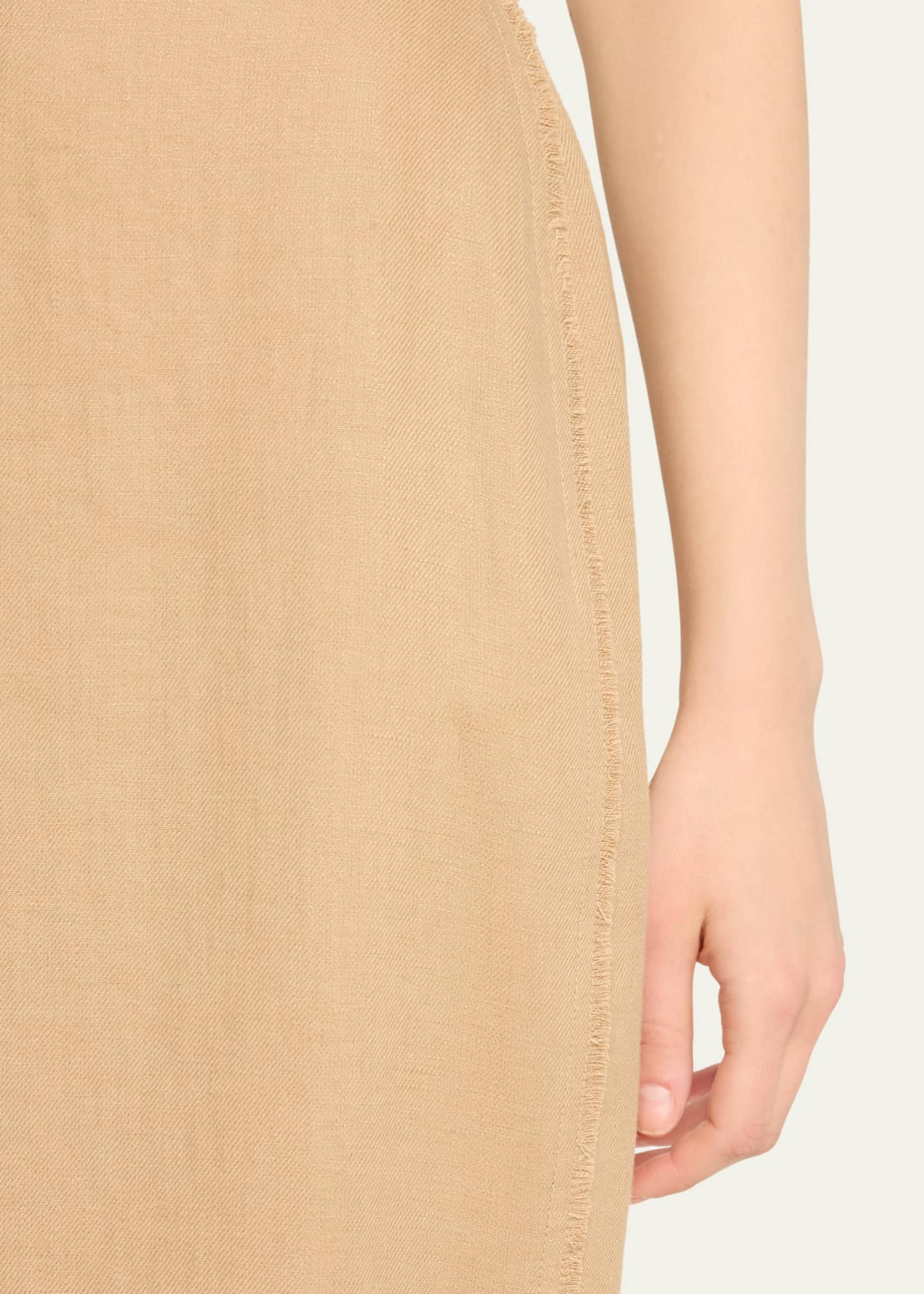Lafayette 148 New York Fringe-Trim Linen Pencil Skirt Image 5 of 5