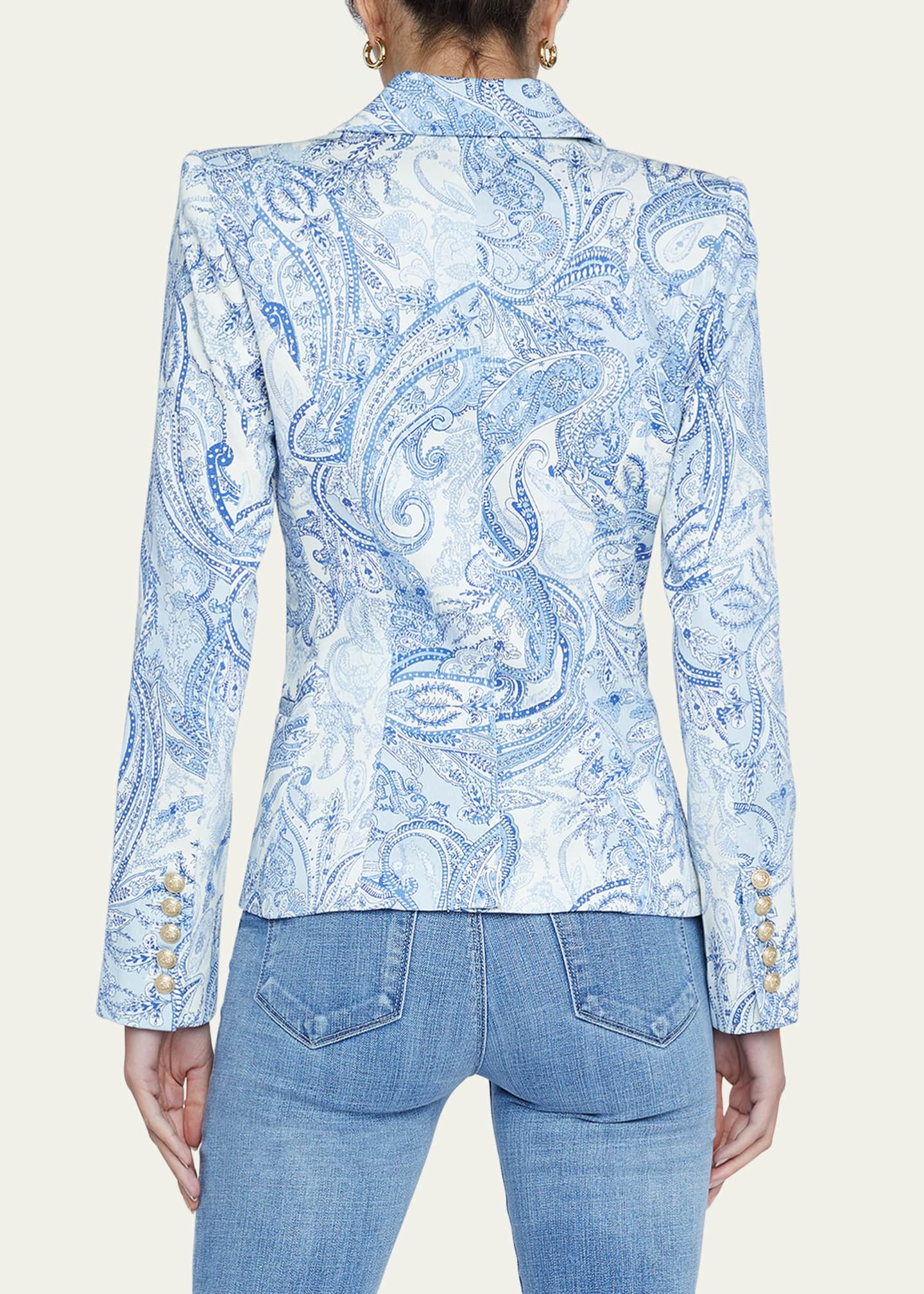 INC International Concepts Paisley Print Ponte Single Breasted Blazer