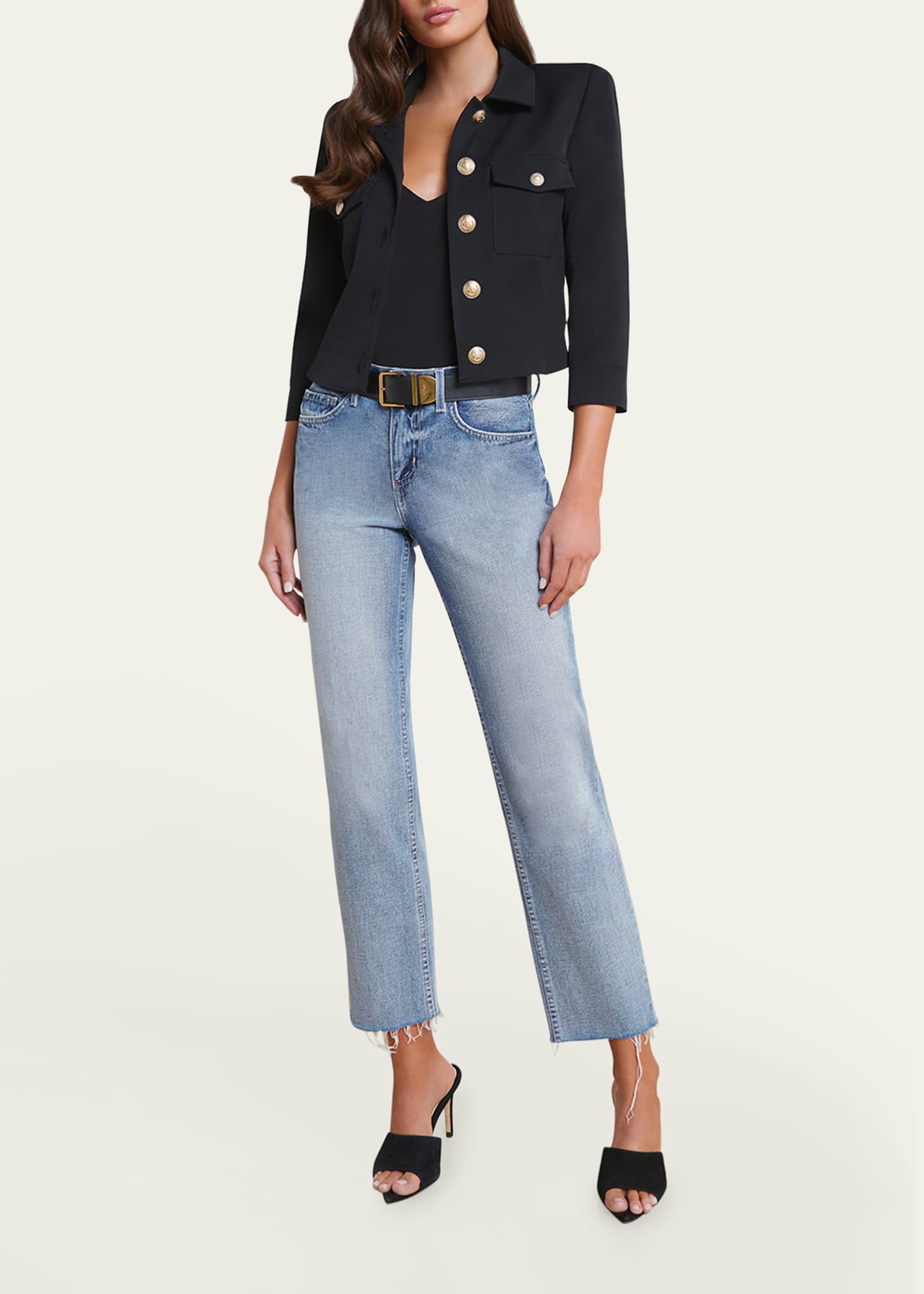 L'Agence Kumi Cropped Fitted Jacket Image 2 of 5