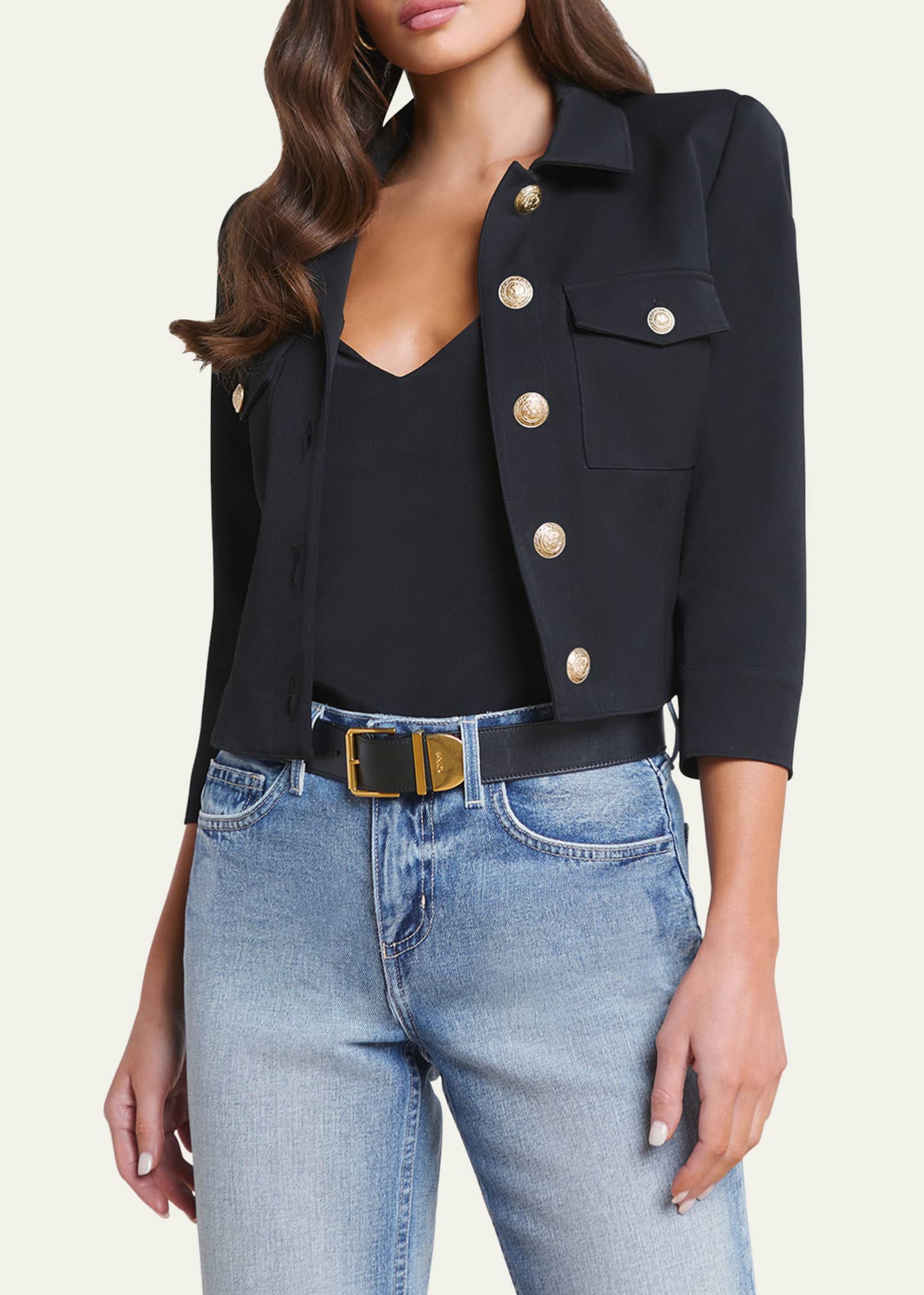 L'Agence Kumi Cropped Fitted Jacket Image 4 of 5