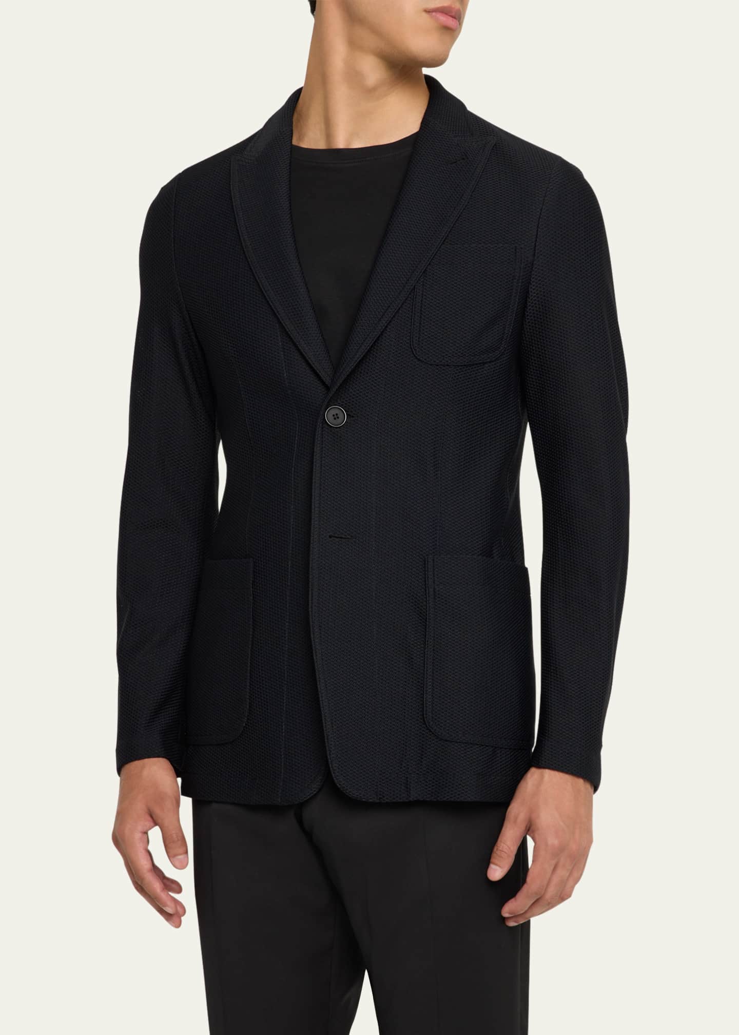 Giorgio Armani Men's Rice Stitch Sport Coat Image 4 of 8