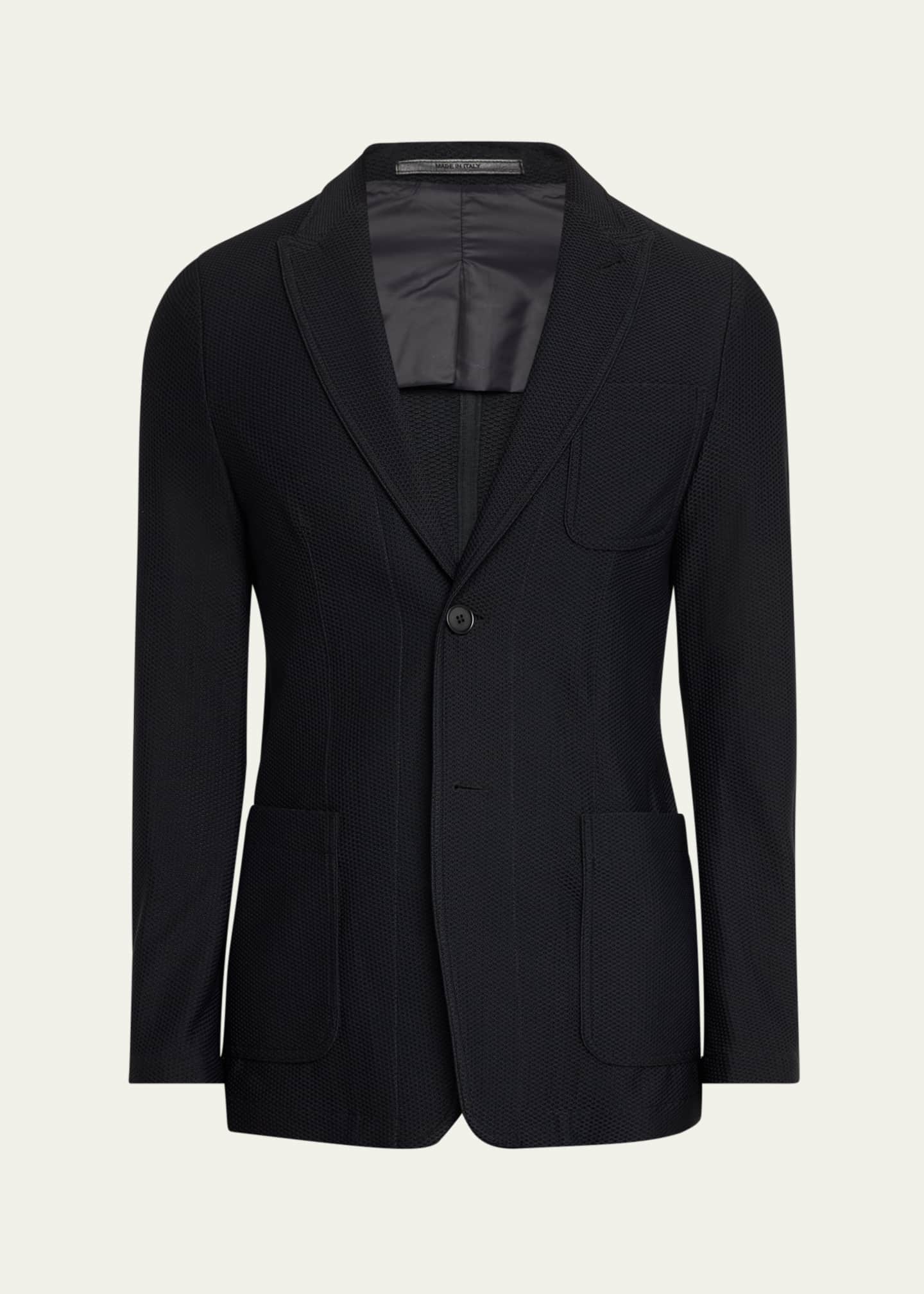 Giorgio Armani Men's Rice Stitch Sport Coat Image 1 of 8