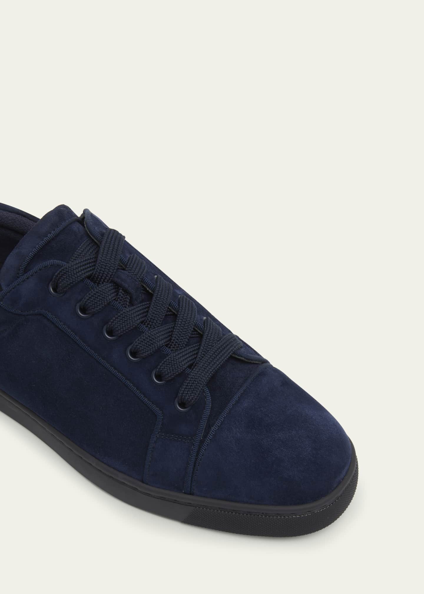 Christian Louboutin Men's Louis Junior Suede Red Sole Sneakers Image 3 of 4
